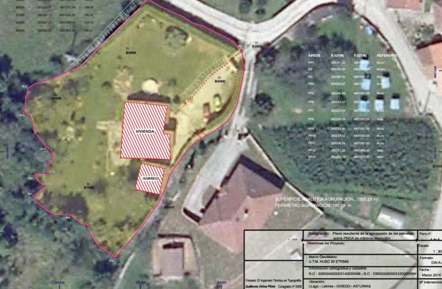 Georeferenced plan for measuring plots and houses in Moraira, Spain