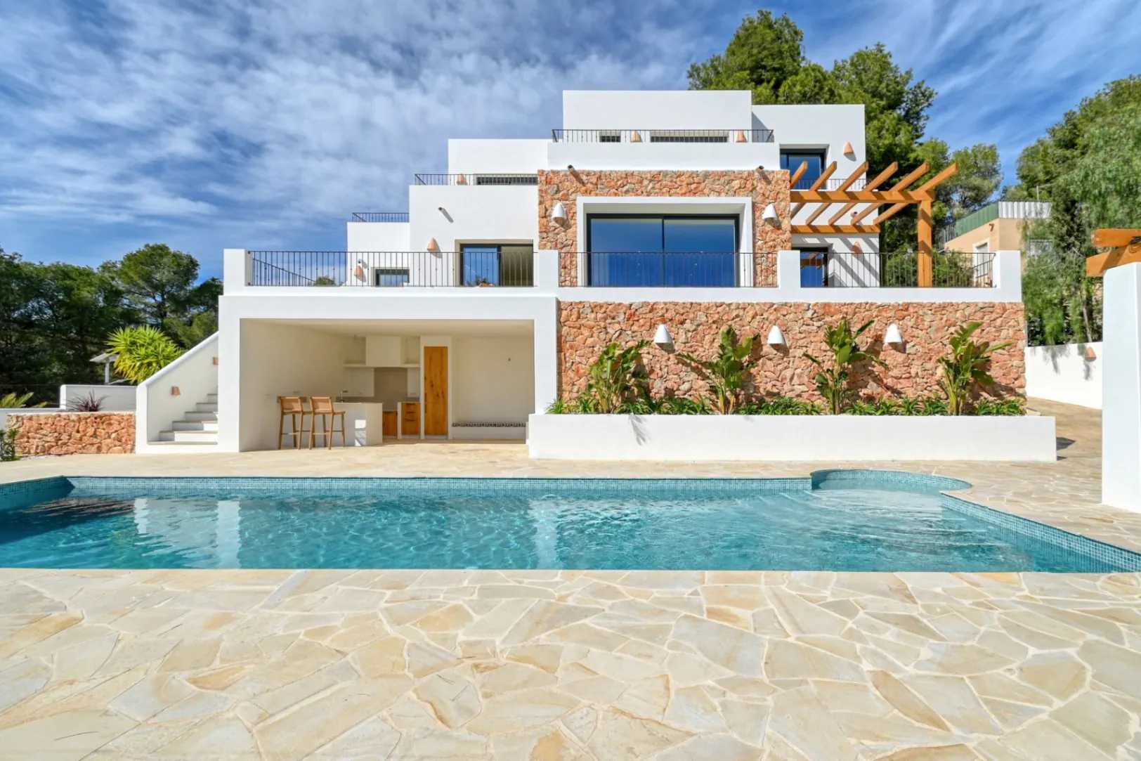 Luxe nieuwbouw in Ibiza-stijl met exclusief design en top locatie te koop in Moraira
