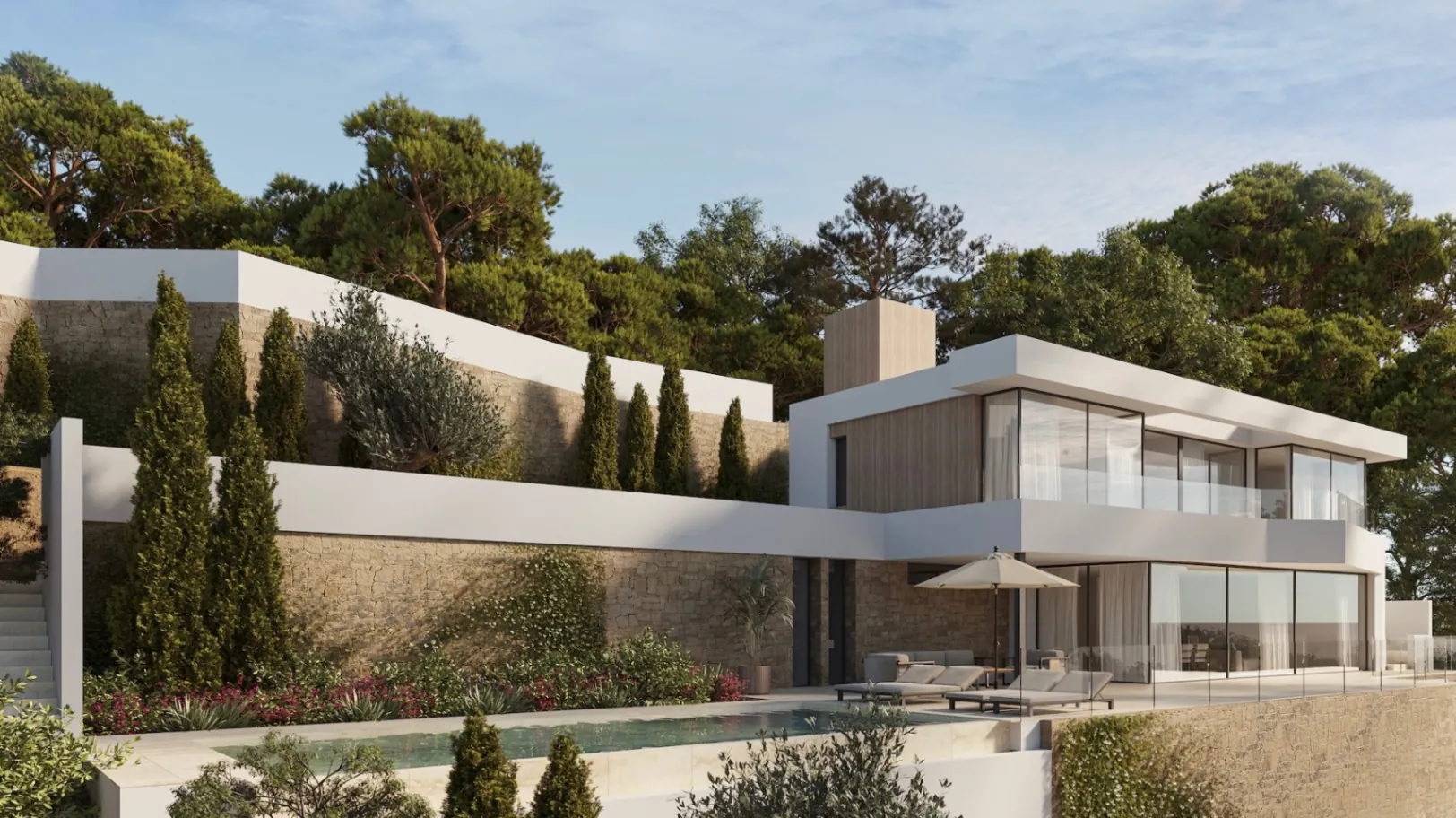 Proyecto con licencia: villa con vistas al mar en venta en Benissa