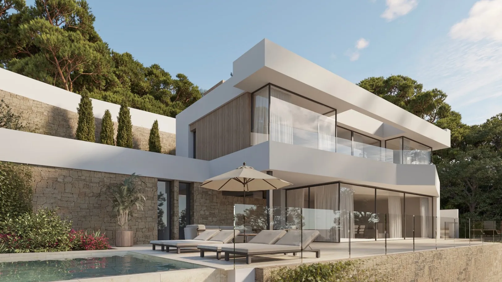 Proyecto con licencia: villa con vistas al mar en venta en Benissa