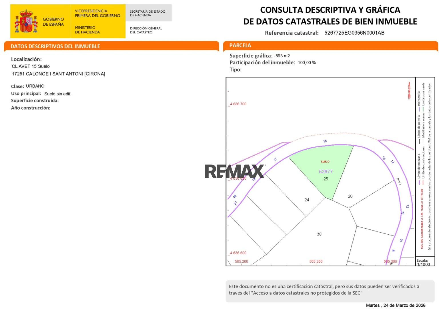 Parcela en venta en Rio de Oro, Calonge, Costa Brava.