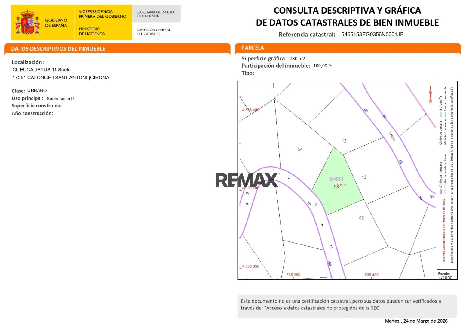 Parcela en venta en Rio de Oro, Calonge, Costa Brava.