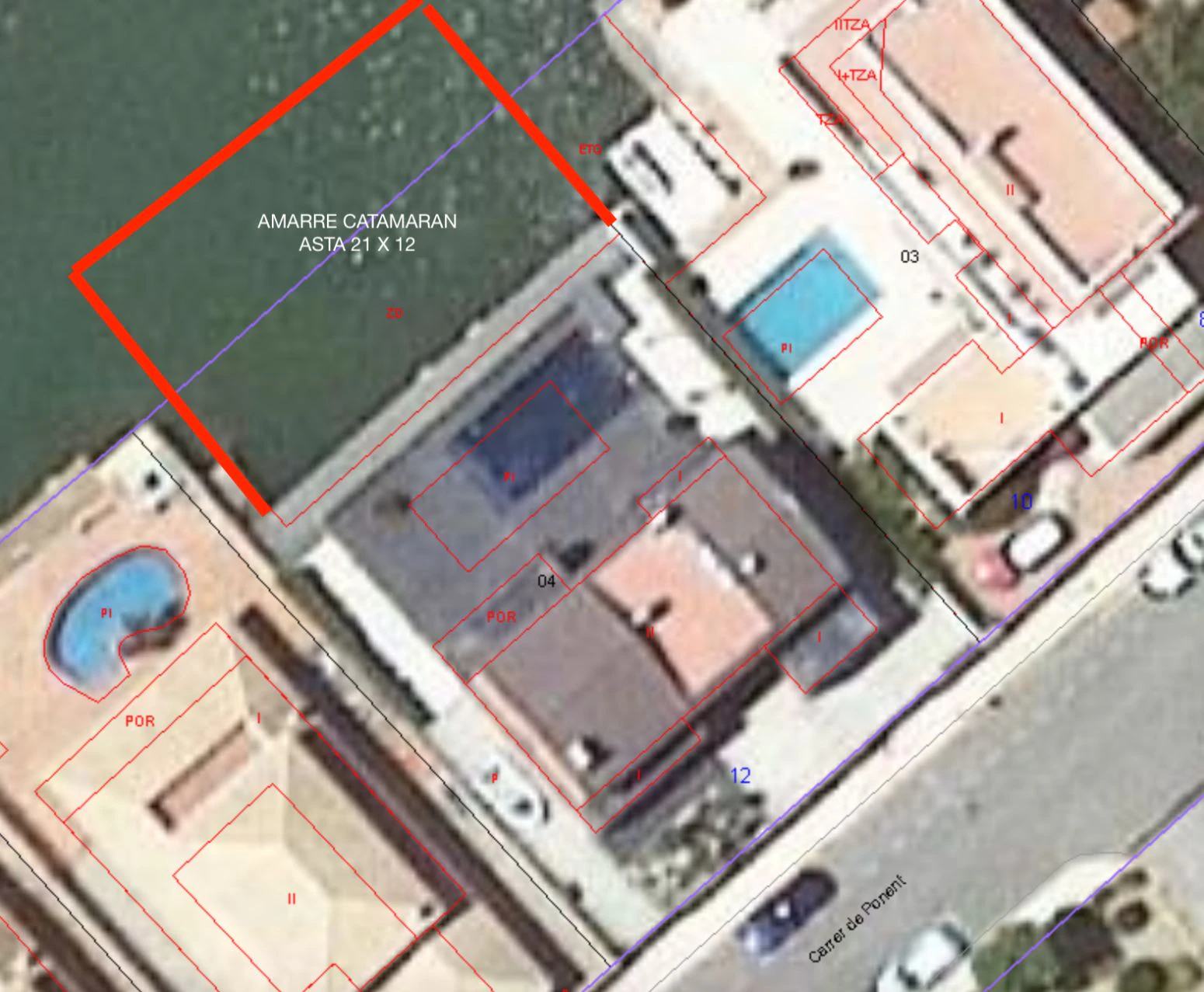 Villa al canal con 20 metros de amarre para catamaran