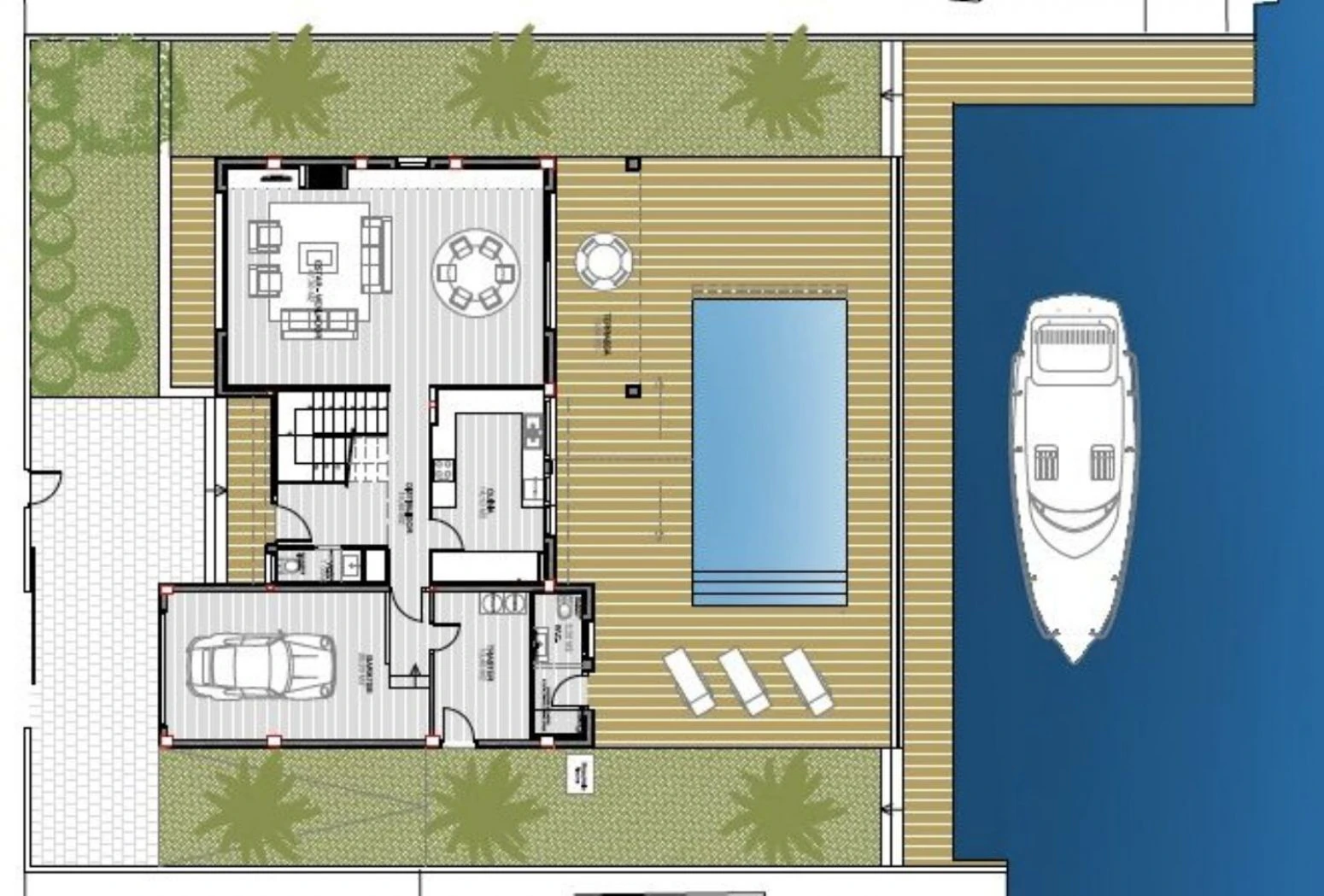 Villa al canal con 20 metros de amarre para catamaran