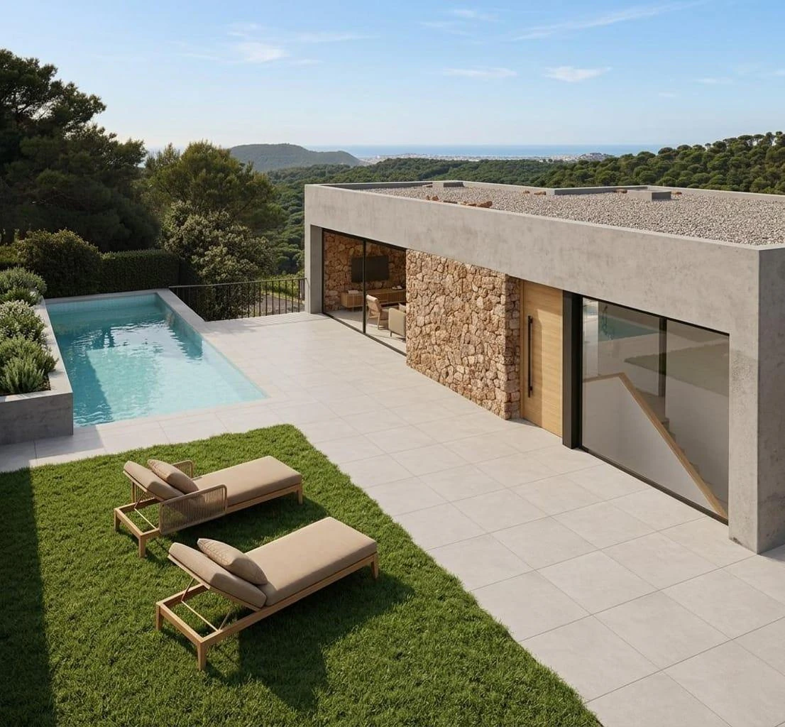 Begur · Son Rich | Exclusiva villa contemporánea en construcción con vistas panorámica.