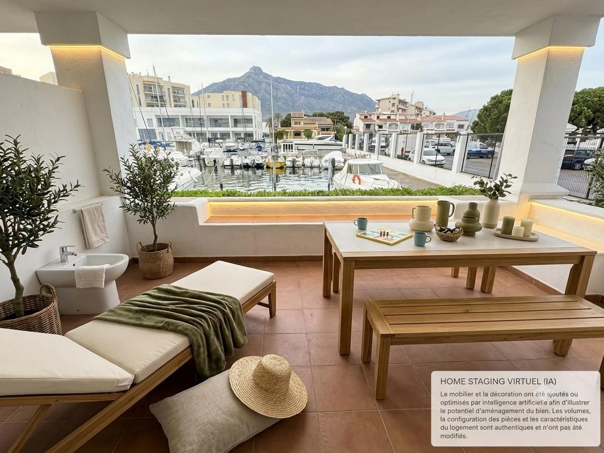 Exclusivo apartamento con amarre privado, gran terraza y licencia turística en Santa Margarida – Roses.