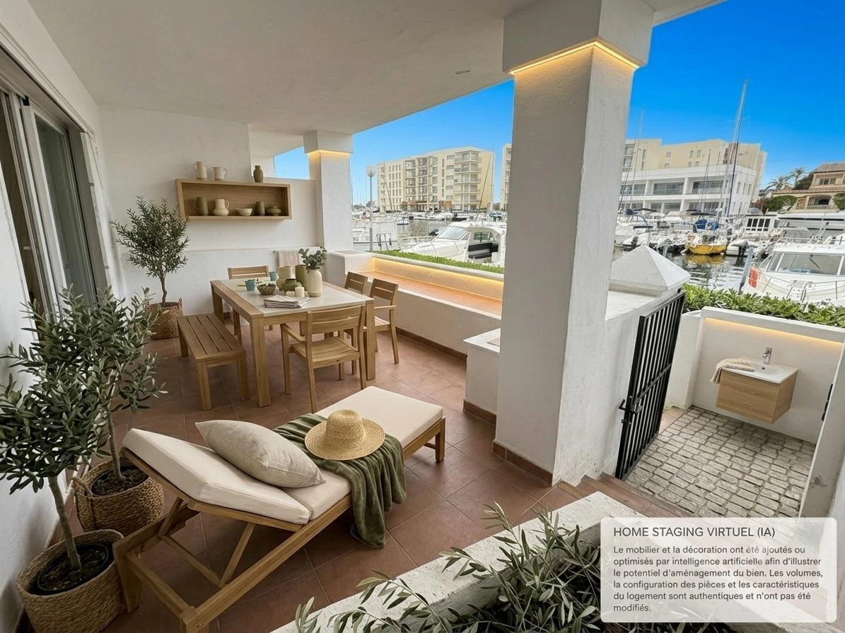 Exclusivo apartamento con amarre privado, gran terraza y licencia turística en Santa Margarida – Roses.