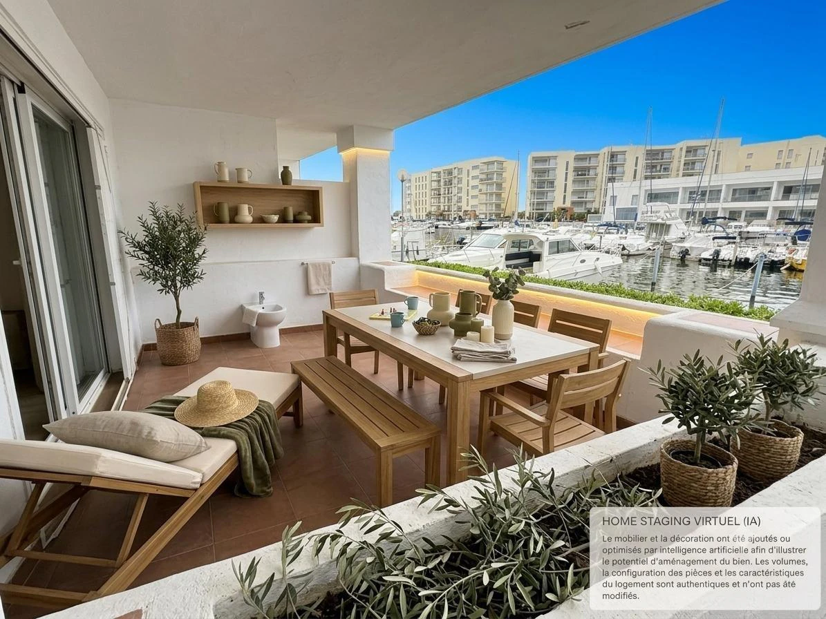 Exclusivo apartamento con amarre privado, gran terraza y licencia turística en Santa Margarida – Roses.