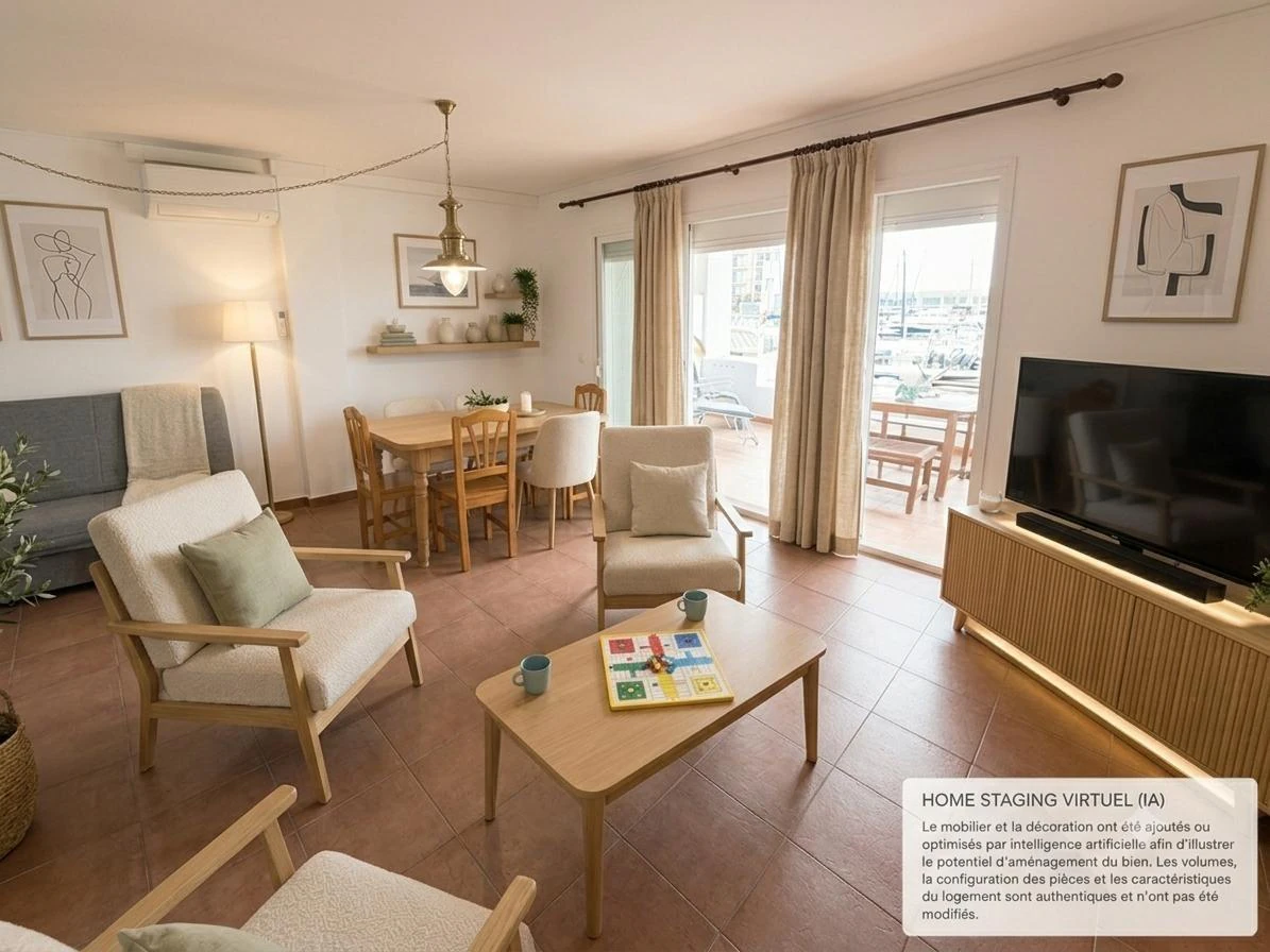 Exclusivo apartamento con amarre privado, gran terraza y licencia turística en Santa Margarida – Roses.