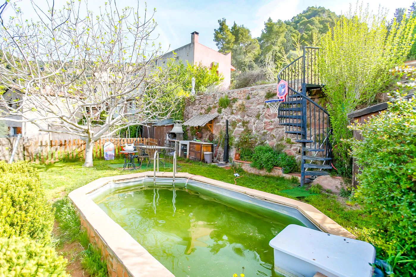 Unique opportunity with two independent homes and a small pool.