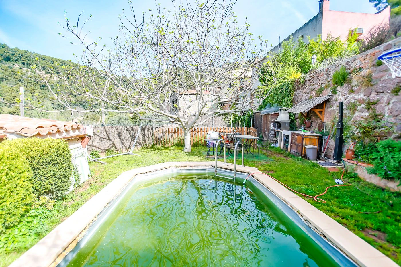 Unique opportunity with two independent homes and a small pool.