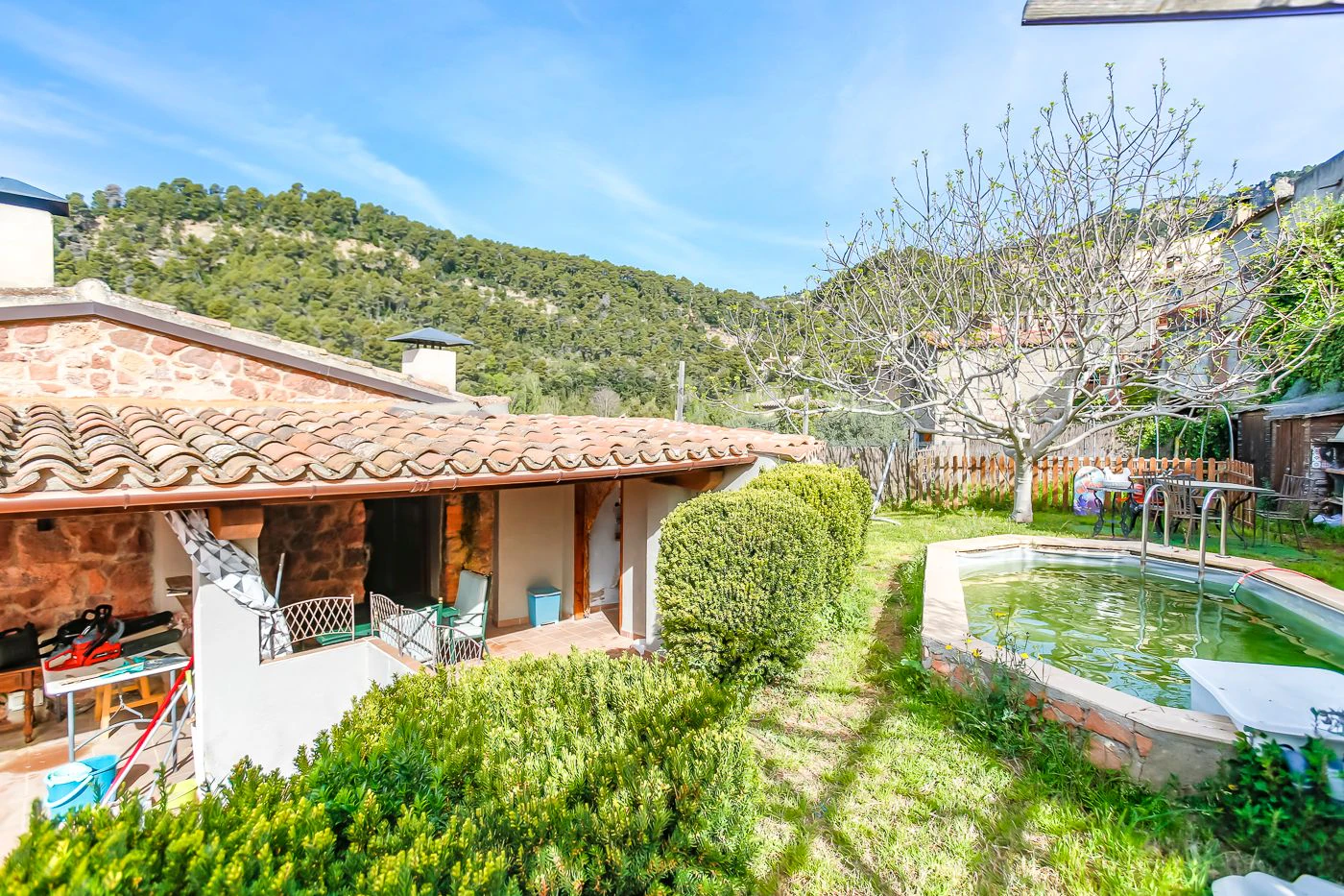 Unique opportunity with two independent homes and a small pool.