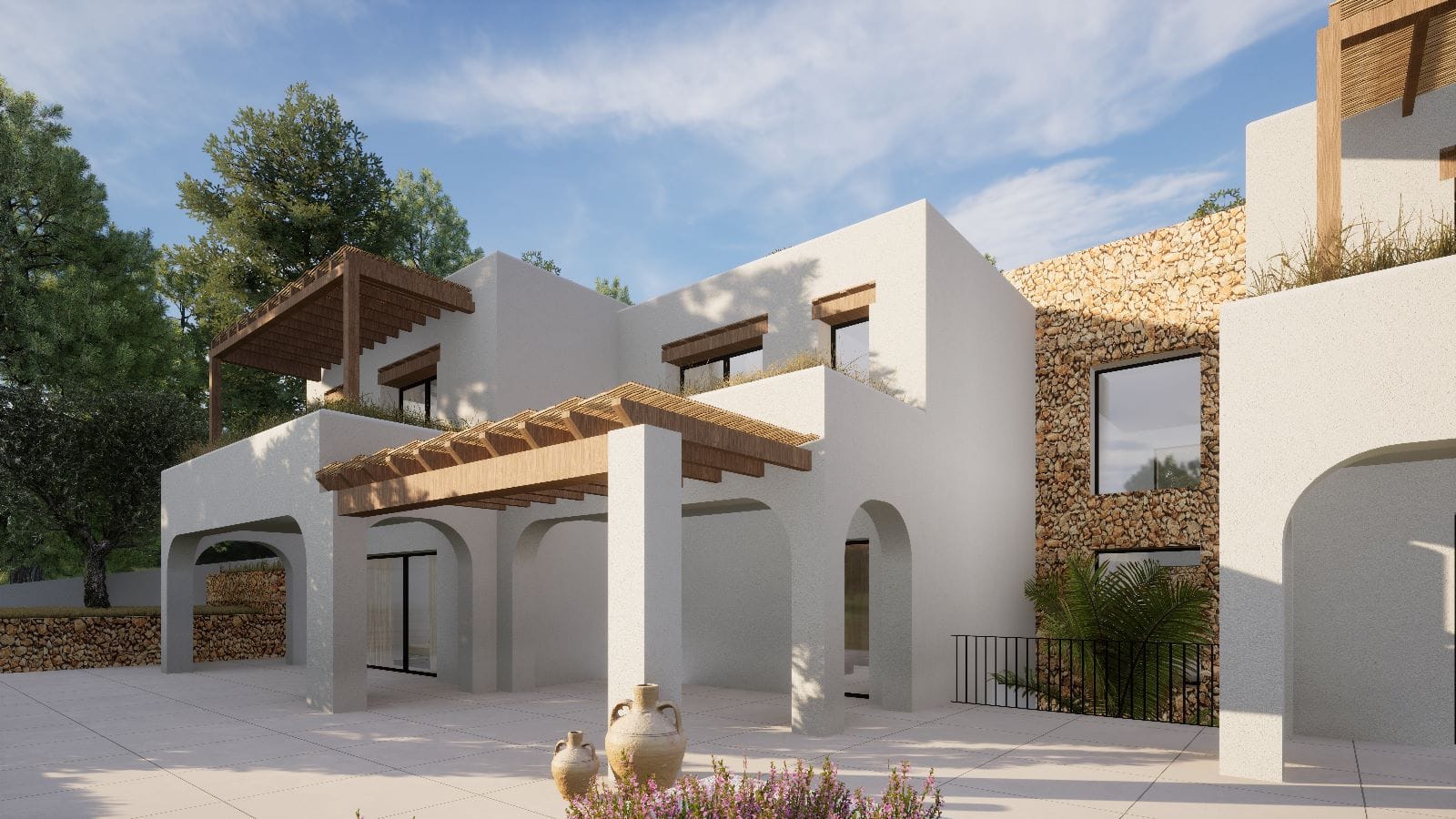 Chalet obra nueva estilo ibicenco en venta en Moravit Moraira