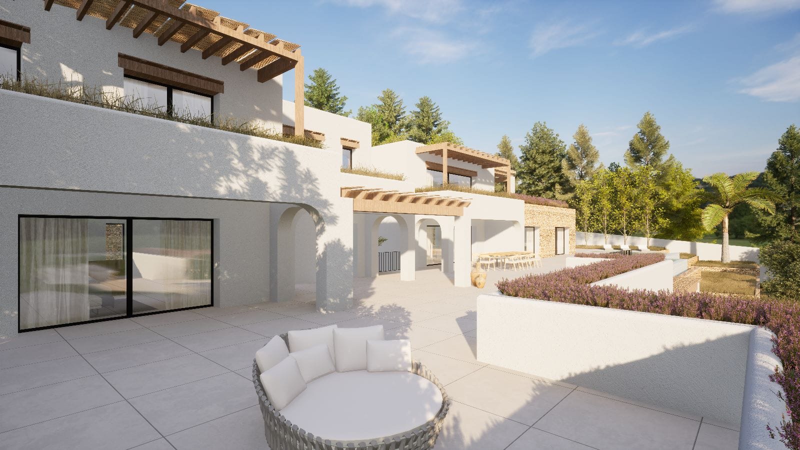 Chalet obra nueva estilo ibicenco en venta en Moravit Moraira