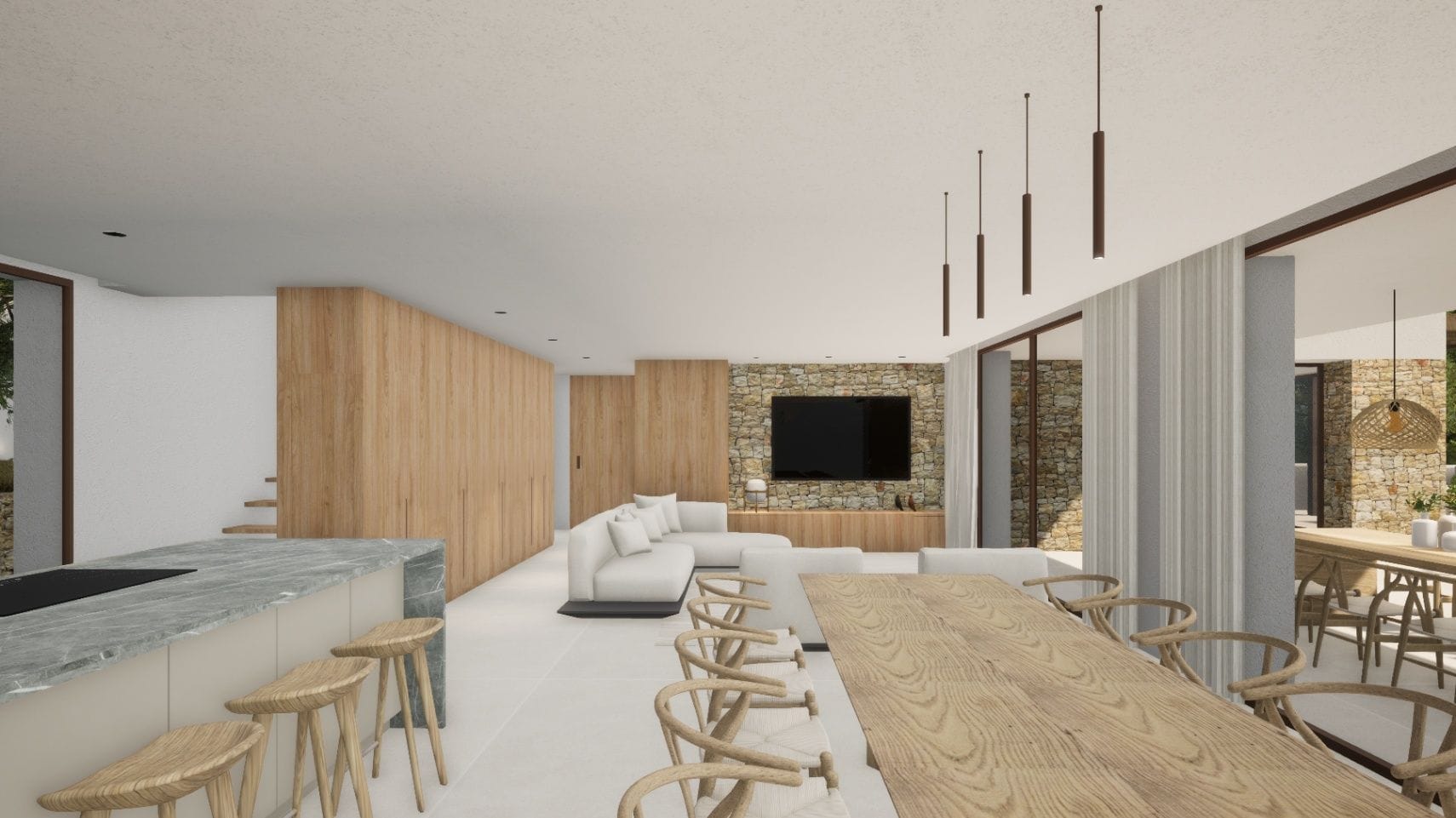 Chalet obra nueva estilo Ibicenco en venta en Costera del Mar Moraira,