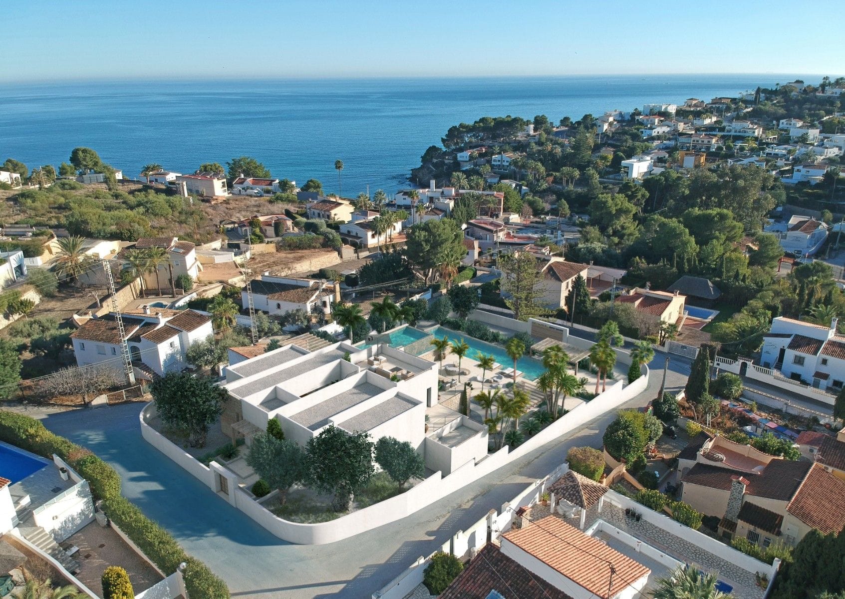 Villa de lujo en construcción con vistas al mar en la costa de Benissa