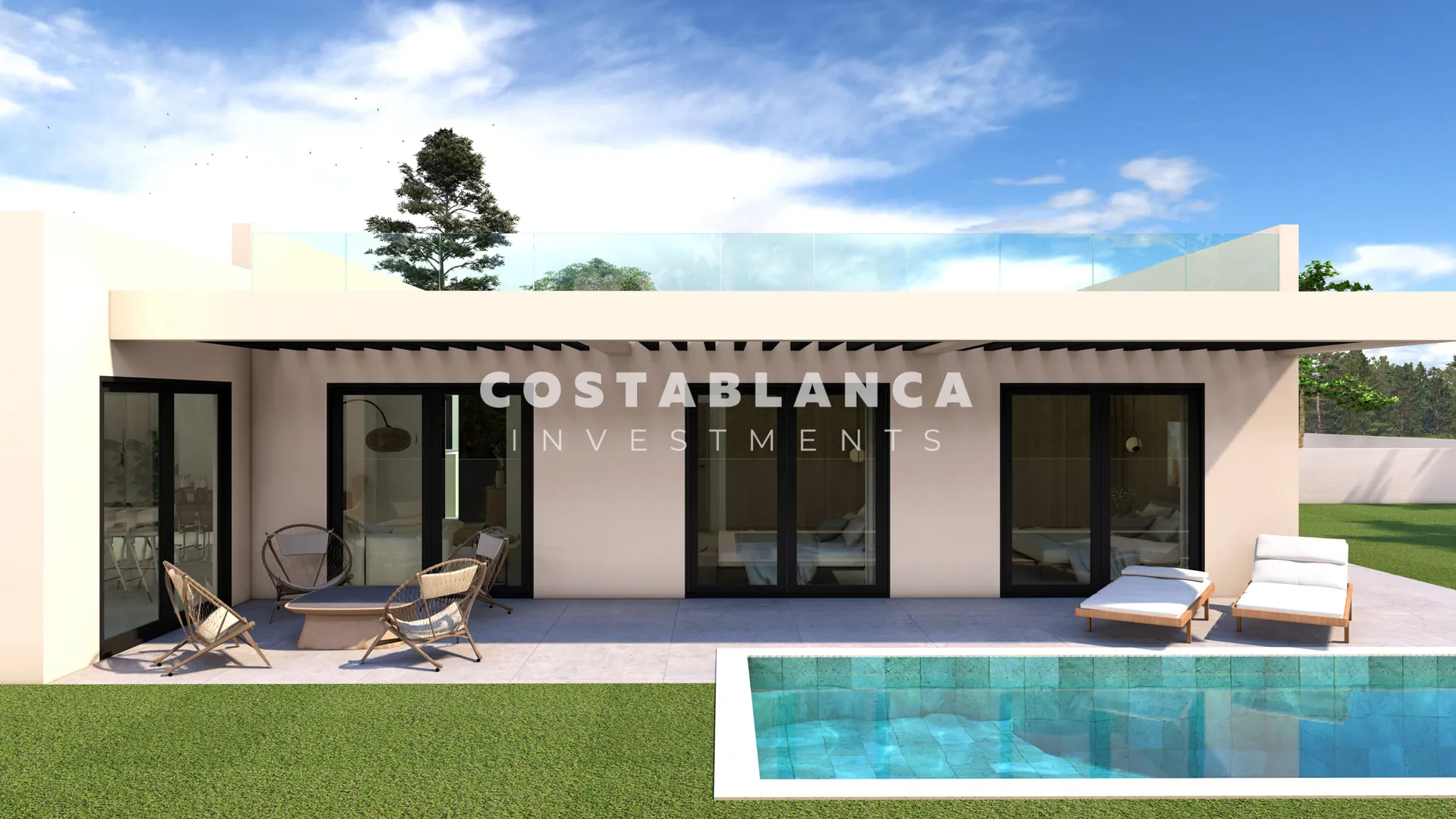 Villas Mediterráneas Contemporáneas con Solárium en la Azotea en venta en Finestrat