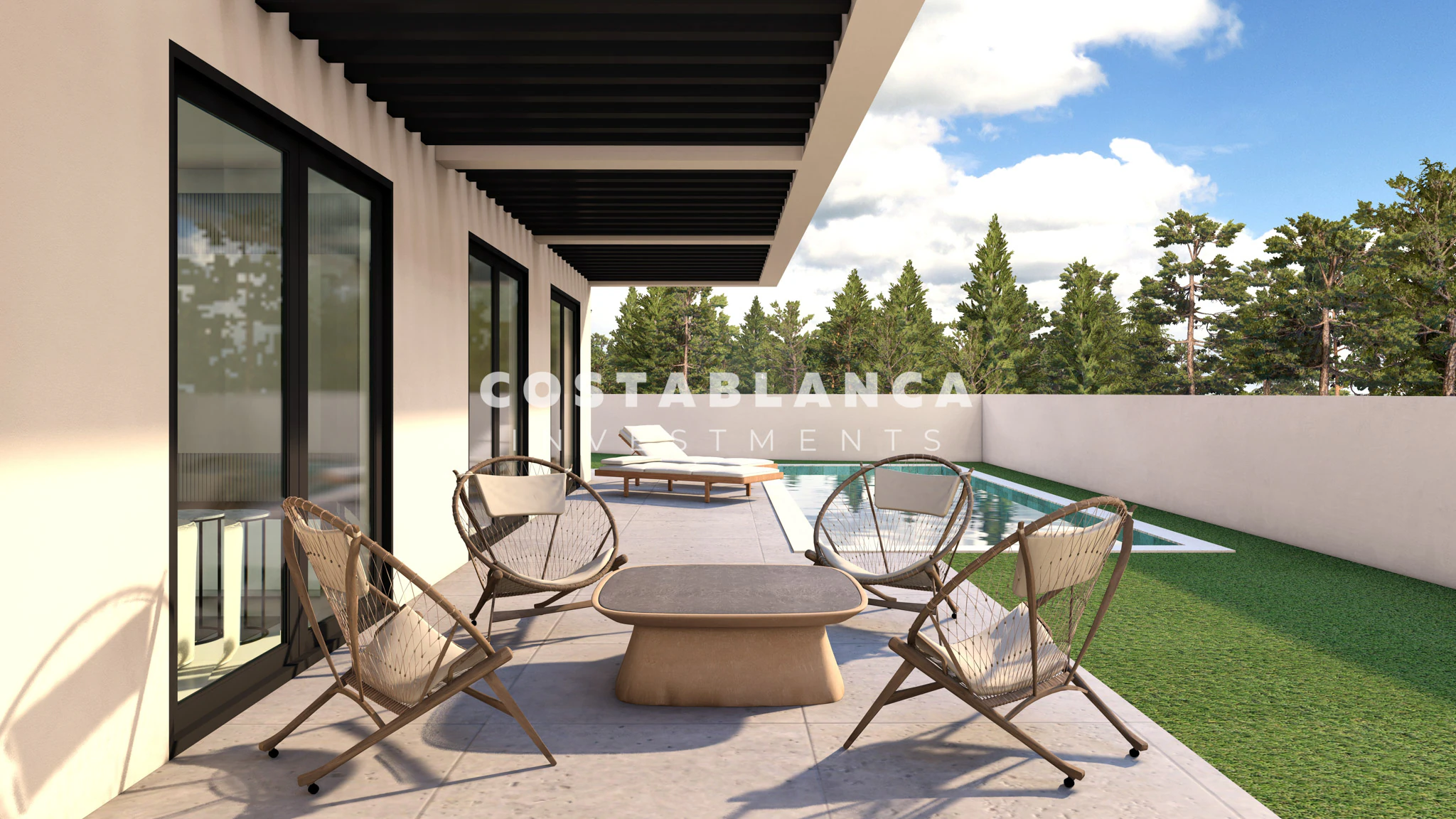 Contemporary Mediterranean Villas with Rooftop Solarium for sale in Finestrat