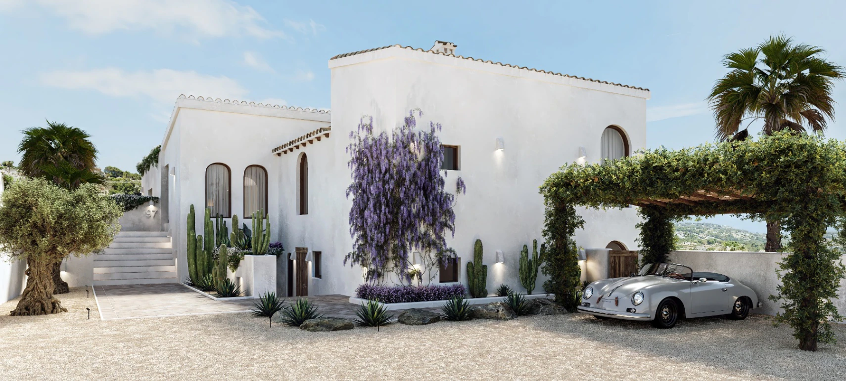 Luxury Ibiza-style villa with sea views in Moraira – completion early 2026