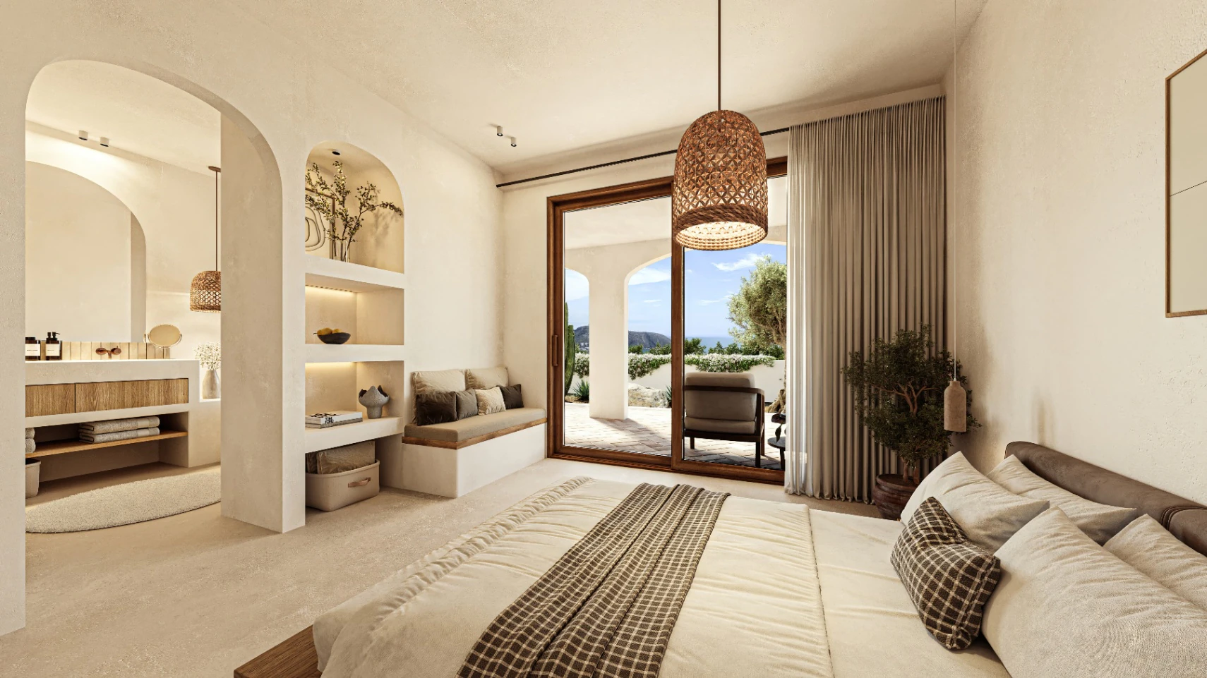 Villa de lujo al estilo de Ibiza con vistas al mar en Moraira – finalización a principios de 2026