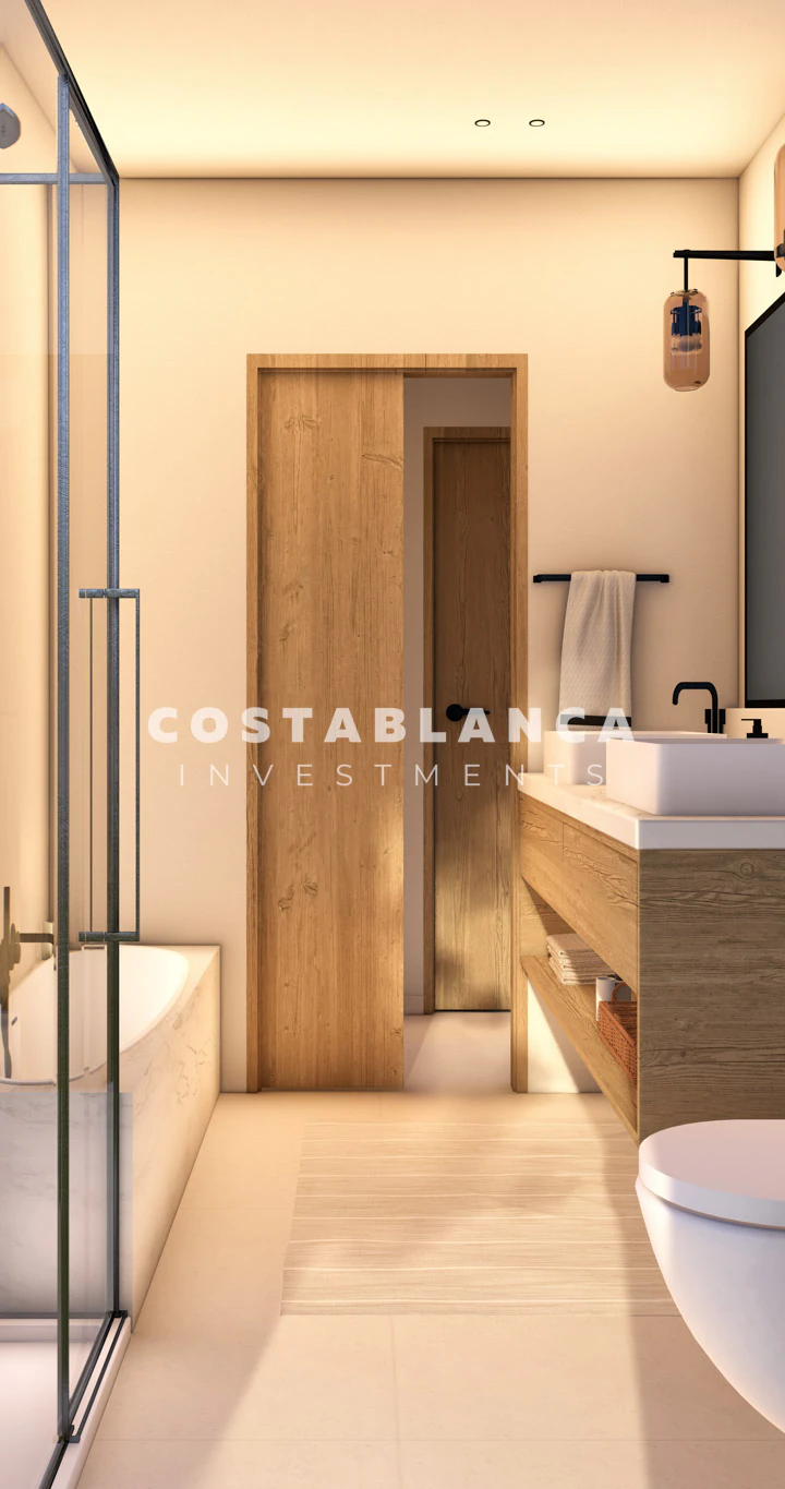 Contemporary Mediterranean Villas with Rooftop Solarium for sale in Finestrat