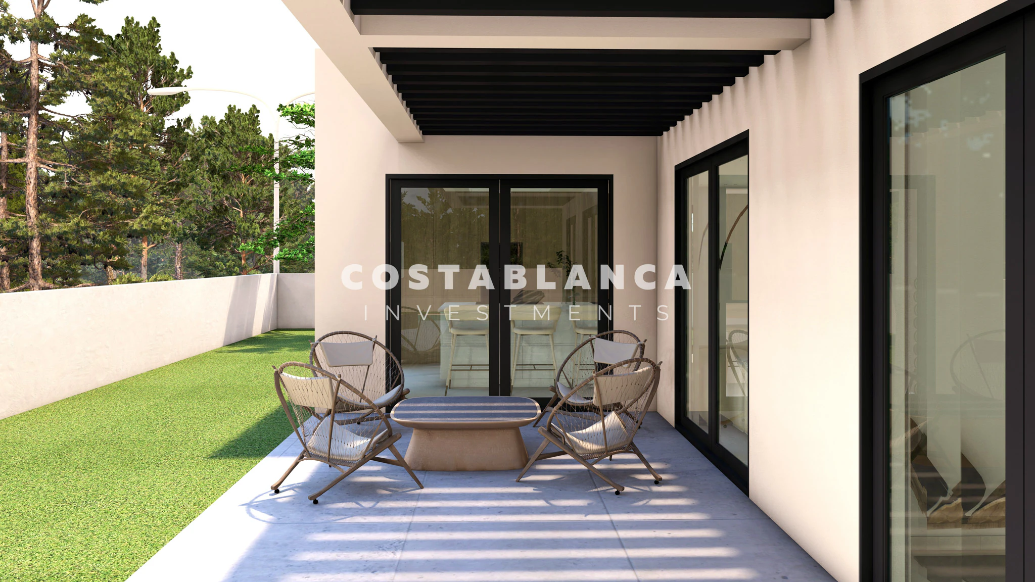 Contemporary Mediterranean Villas with Rooftop Solarium for sale in Finestrat