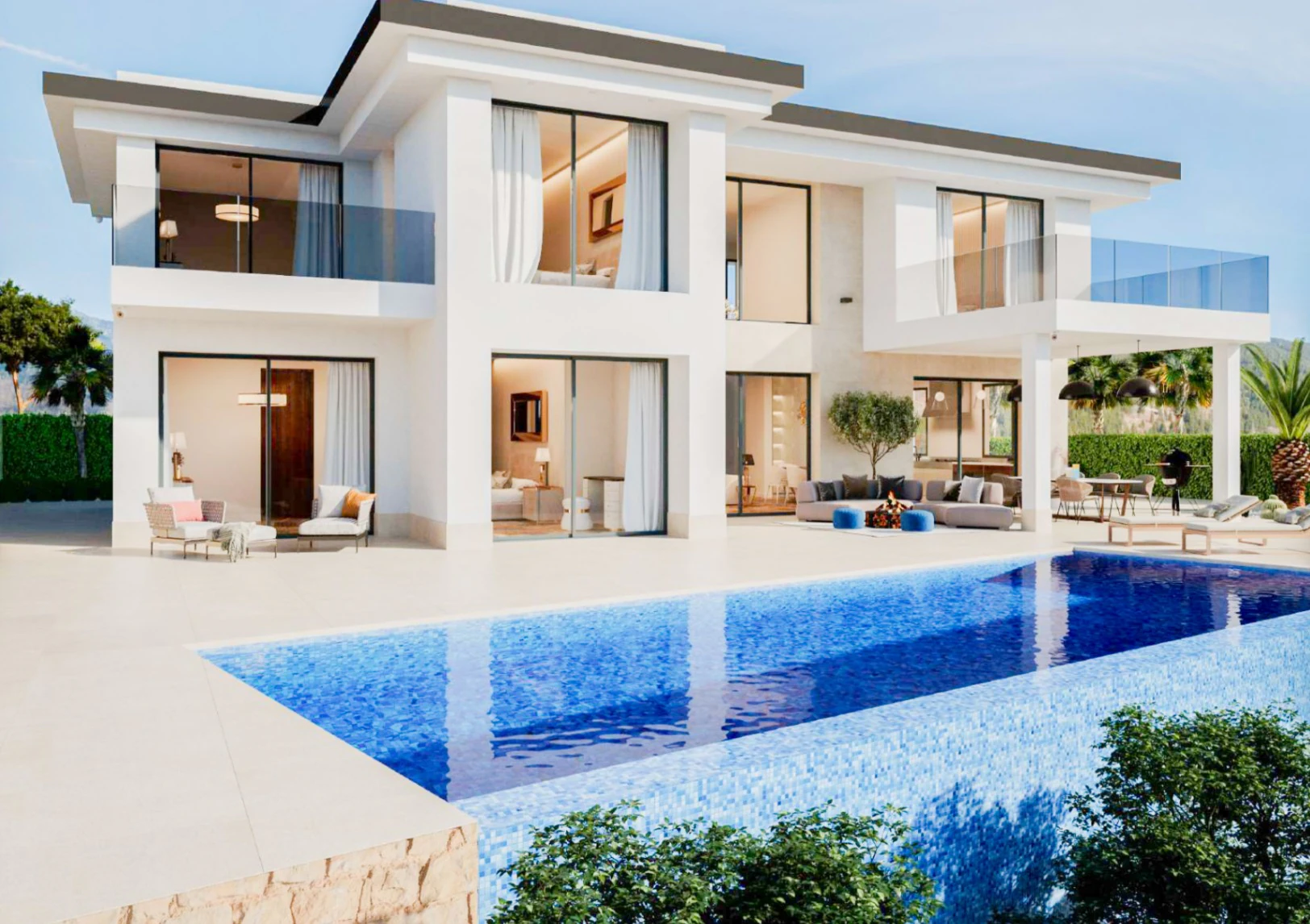 In aanbouw Luxe villa's met zeezicht te koop in Finestrat