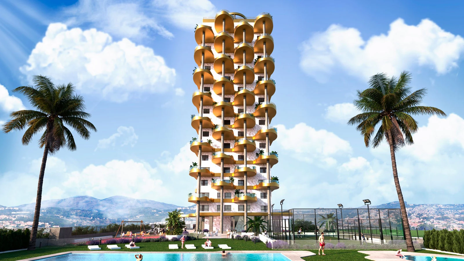 Nowy budynek Nowoczesny apartament na sprzedaż w Calpe z widokiem na morze i góry