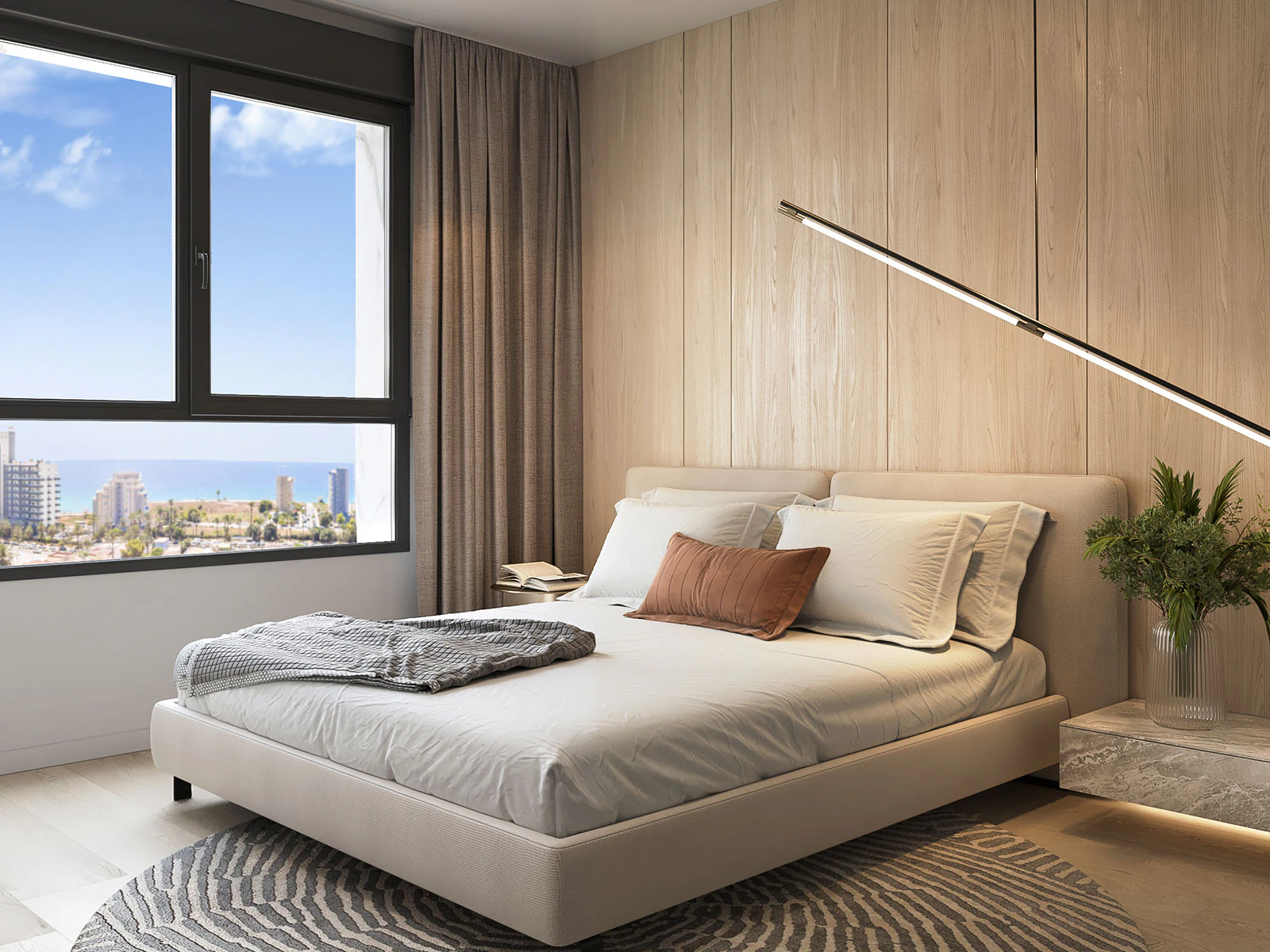 Nowy budynek Nowoczesny apartament na sprzedaż w Calpe z widokiem na morze i góry