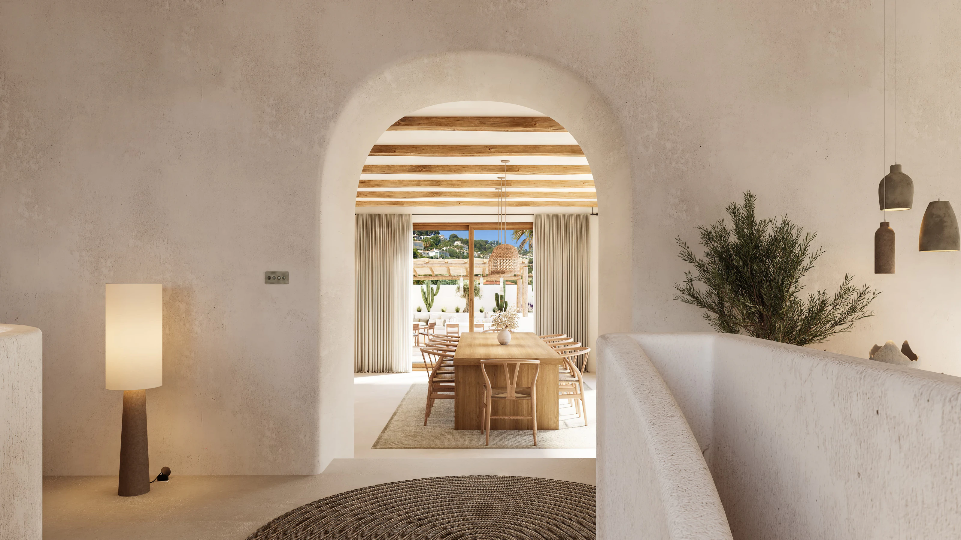 Villa de lujo al estilo de Ibiza con vistas al mar en Moraira – finalización a principios de 2026