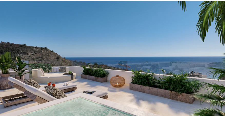 Top-Floor Luxury Apartment with Rooftop Pool for sale in Villajoyosa