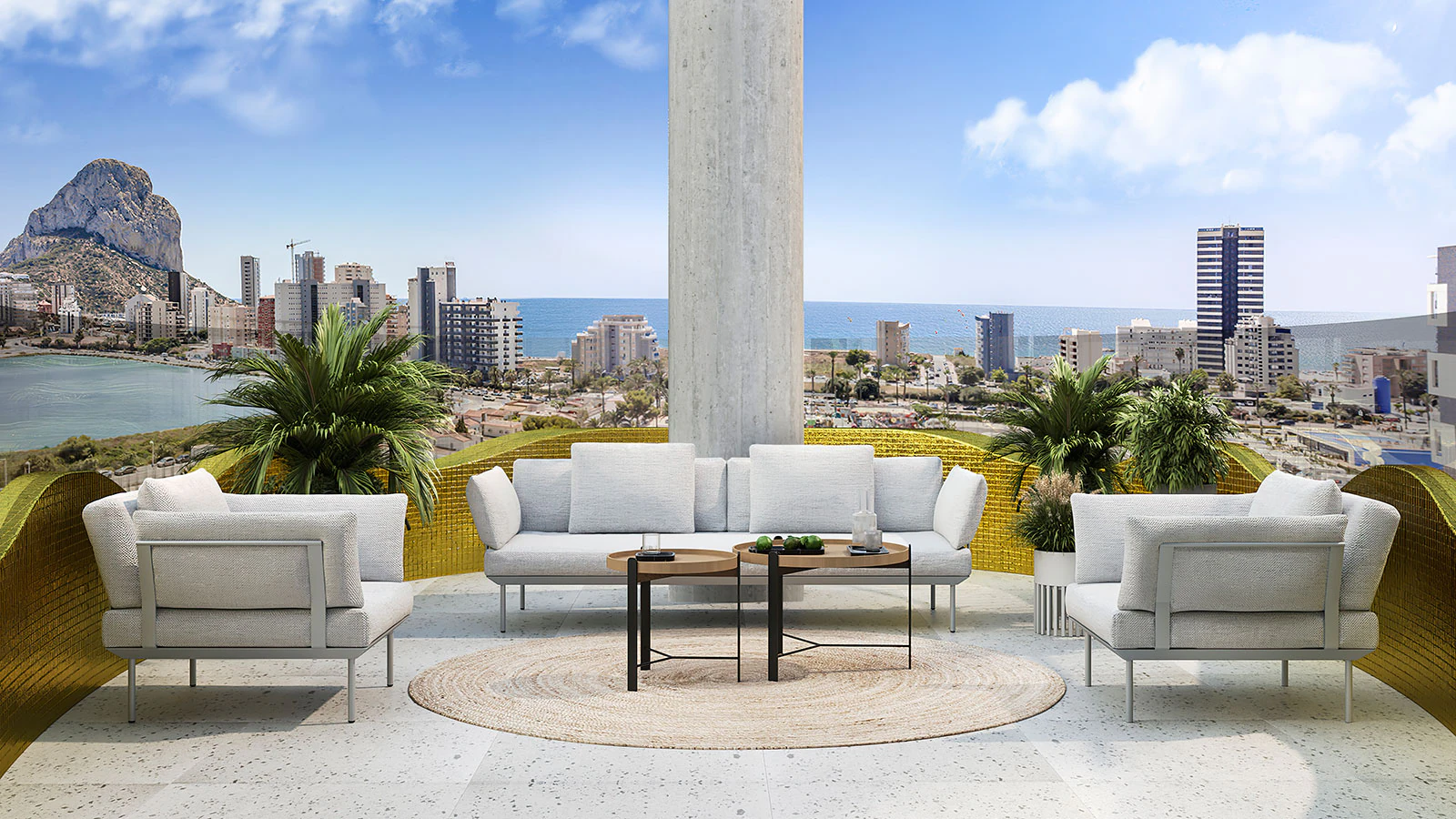 Nowy budynek Nowoczesny apartament na sprzedaż w Calpe z widokiem na morze i góry