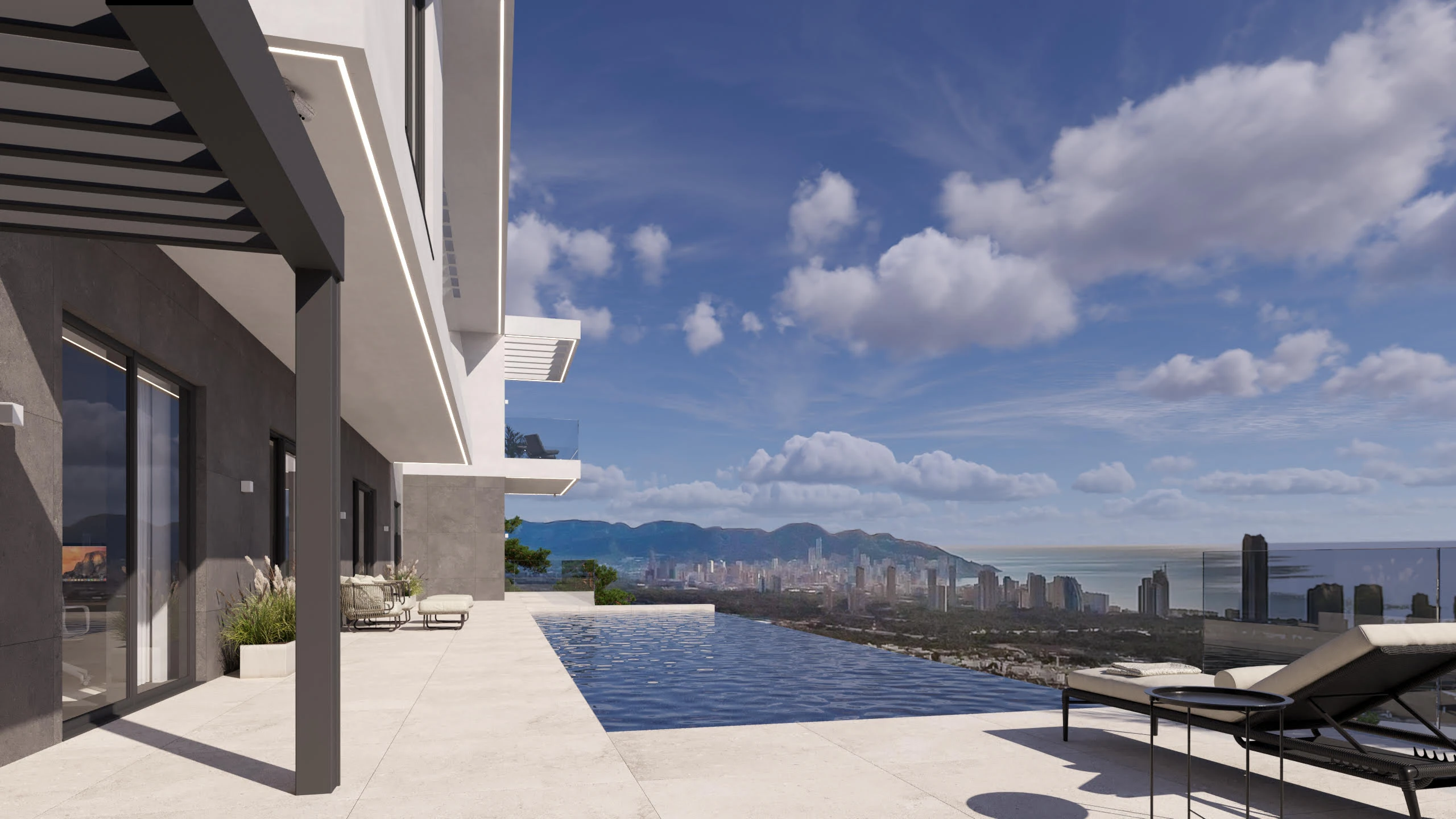 Moderne Villa mit Panoramablick auf das Meer zum Verkauf in Finestrat