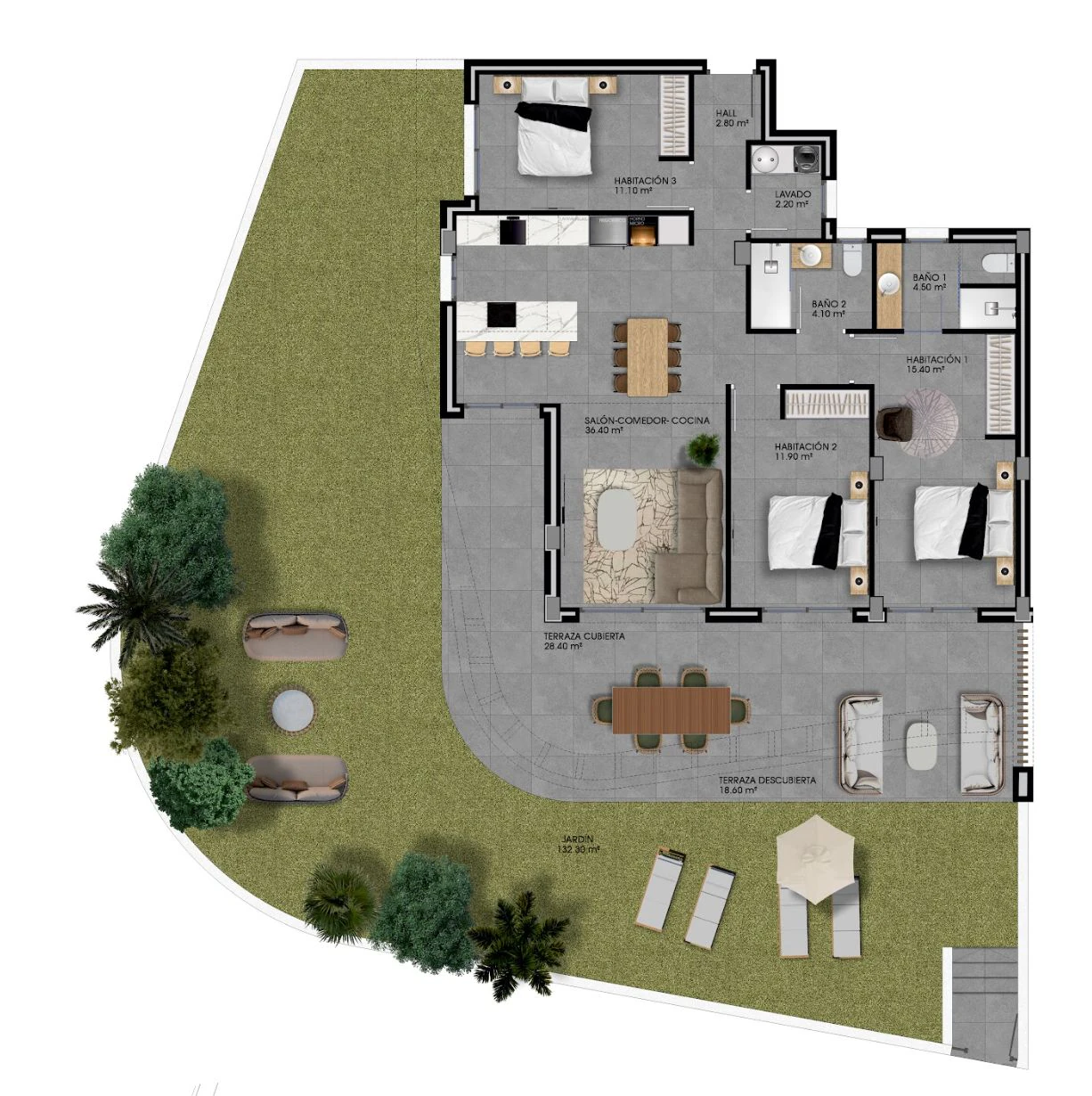 Erdgeschosswohnungen mit Privatgarten in Finestrat