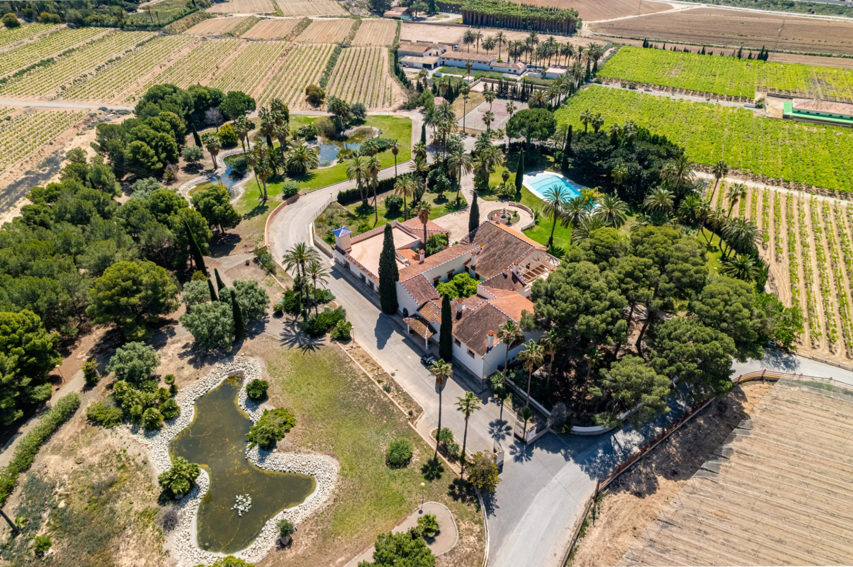 Exclusive Mediterranean Estate with Vineyards and Lakes for sale in Novelda