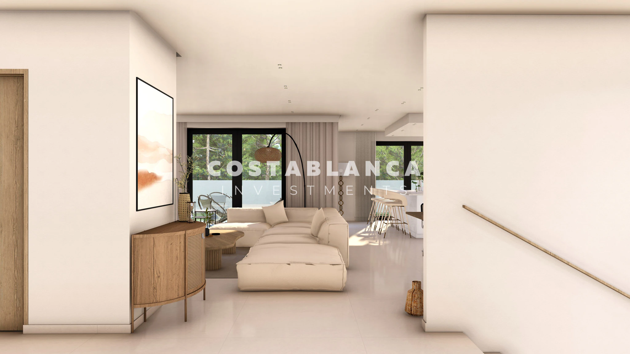 Contemporary Mediterranean Villas with Rooftop Solarium for sale in Finestrat