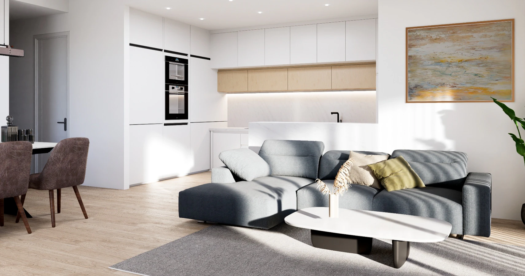 Nieuwbouw modern appartement te koop in Finestrat met uitzicht op zee en de bergen