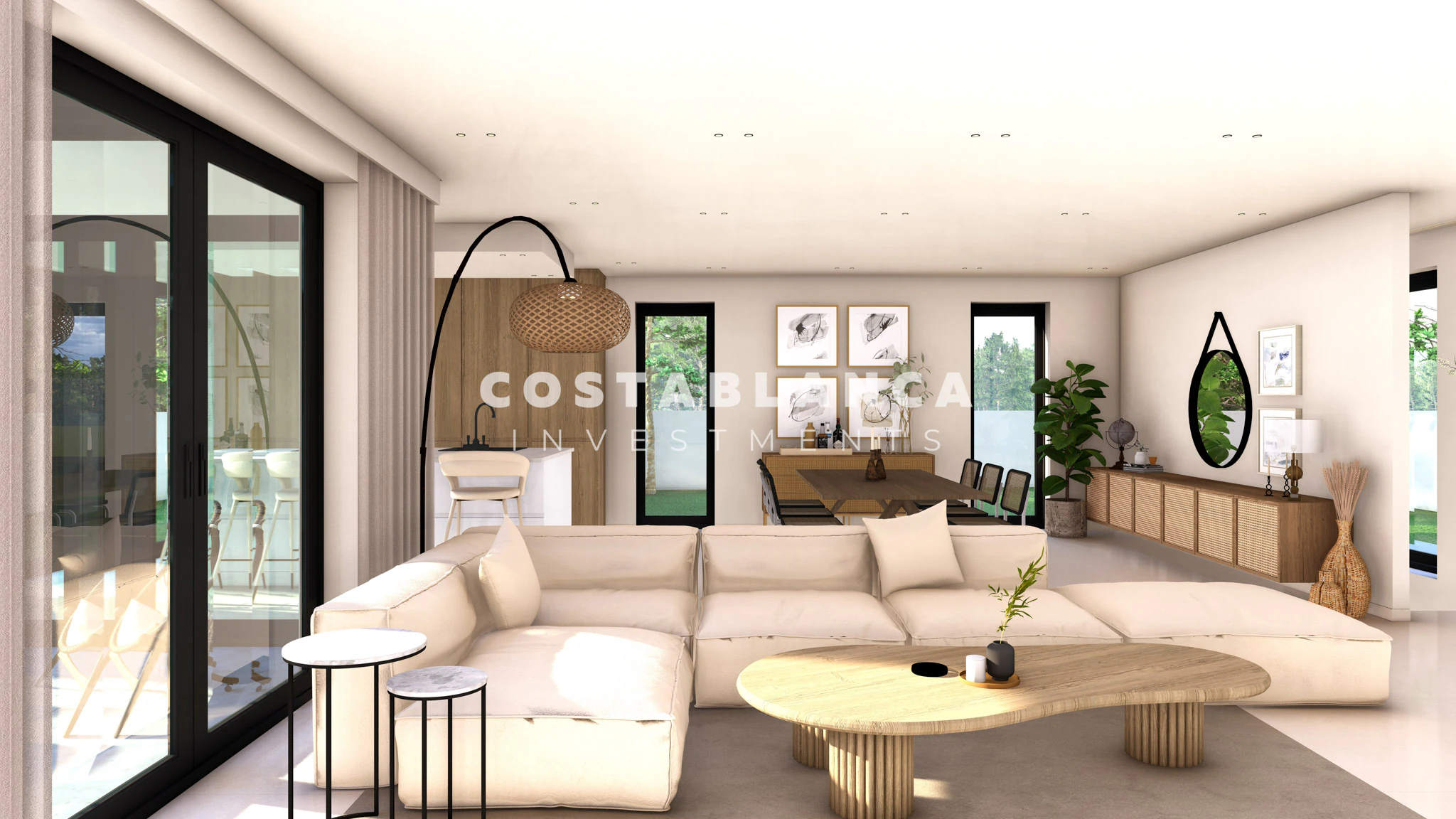Contemporary Mediterranean Villas with Rooftop Solarium for sale in Finestrat