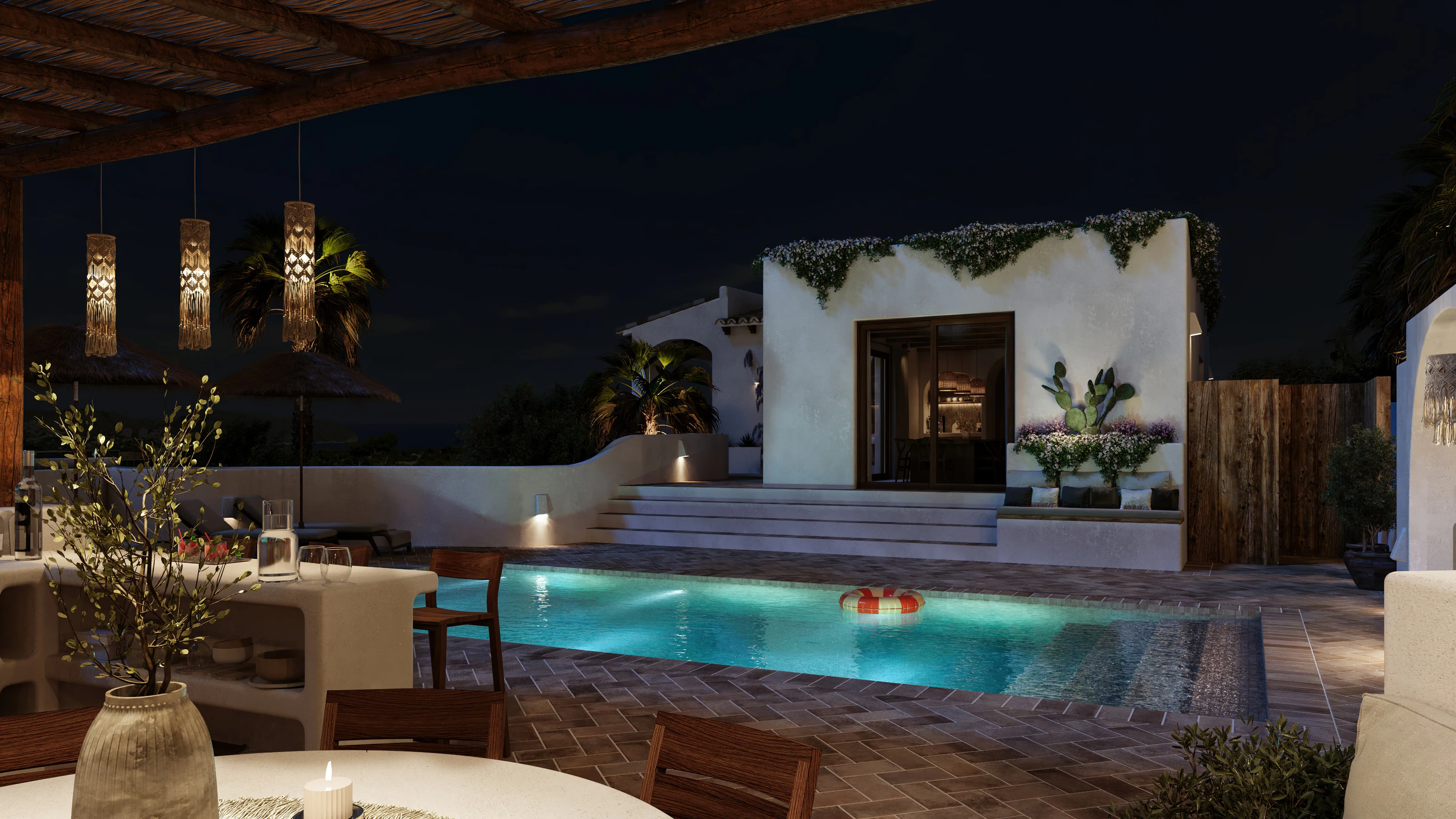 Villa de lujo al estilo de Ibiza con vistas al mar en Moraira – finalización a principios de 2026