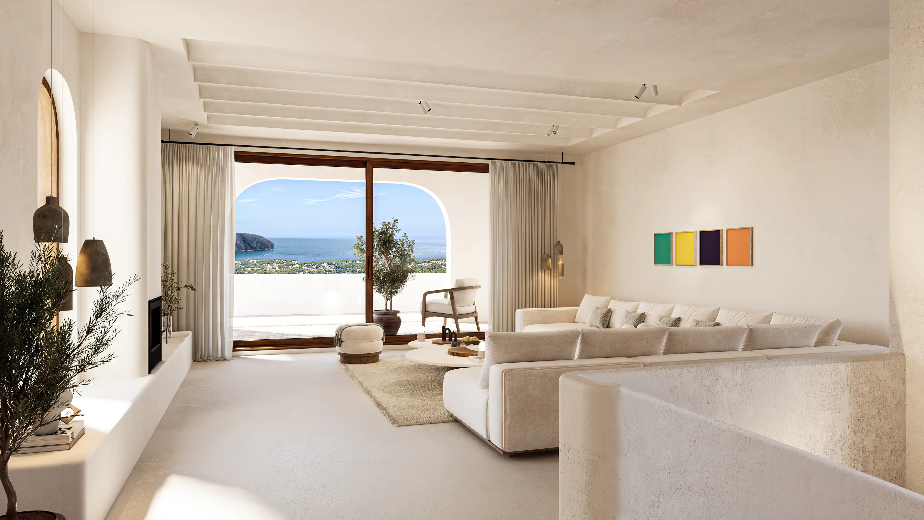 Villa de lujo al estilo de Ibiza con vistas al mar en Moraira – finalización a principios de 2026