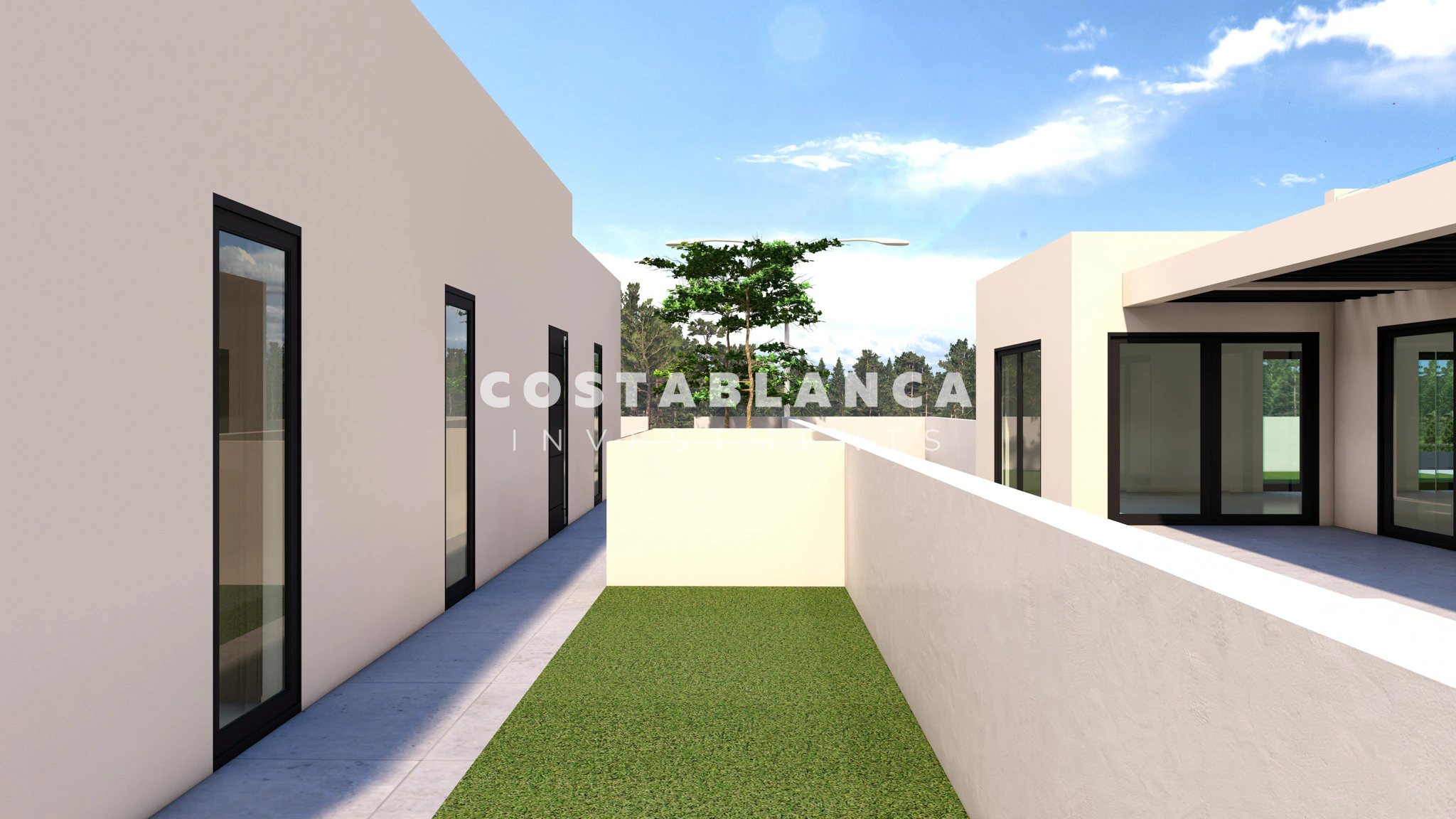 Contemporary Mediterranean Villas with Rooftop Solarium for sale in Finestrat