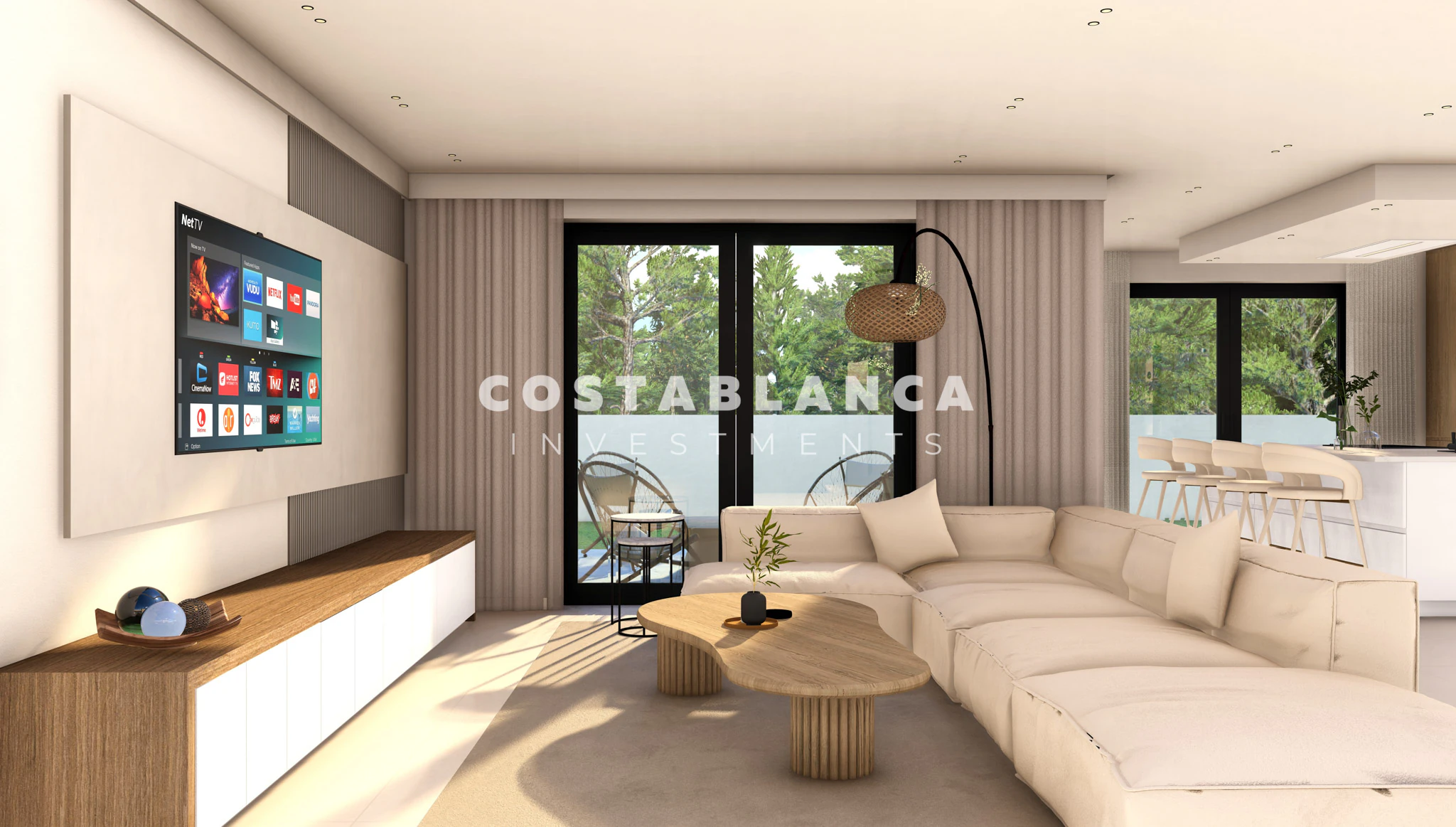 Contemporary Mediterranean Villas with Rooftop Solarium for sale in Finestrat