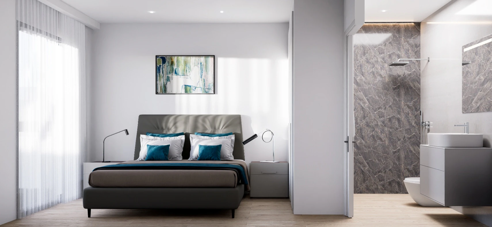 Nieuwbouw modern appartement te koop in Finestrat met uitzicht op zee en de bergen