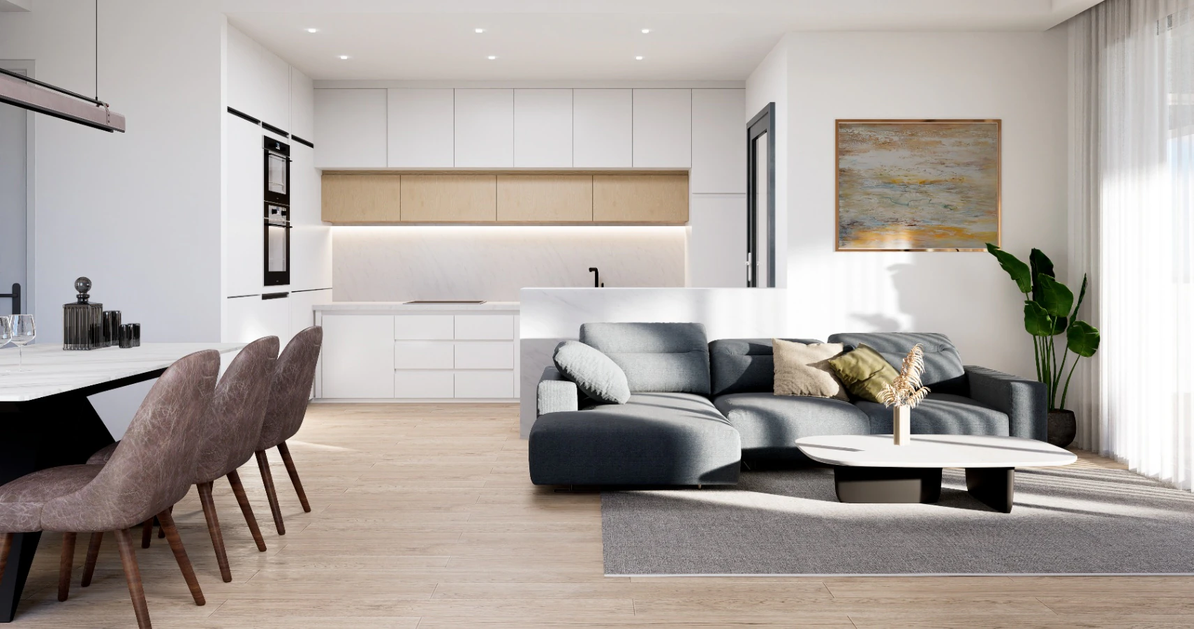 Nieuwbouw modern appartement te koop in Finestrat met uitzicht op zee en de bergen