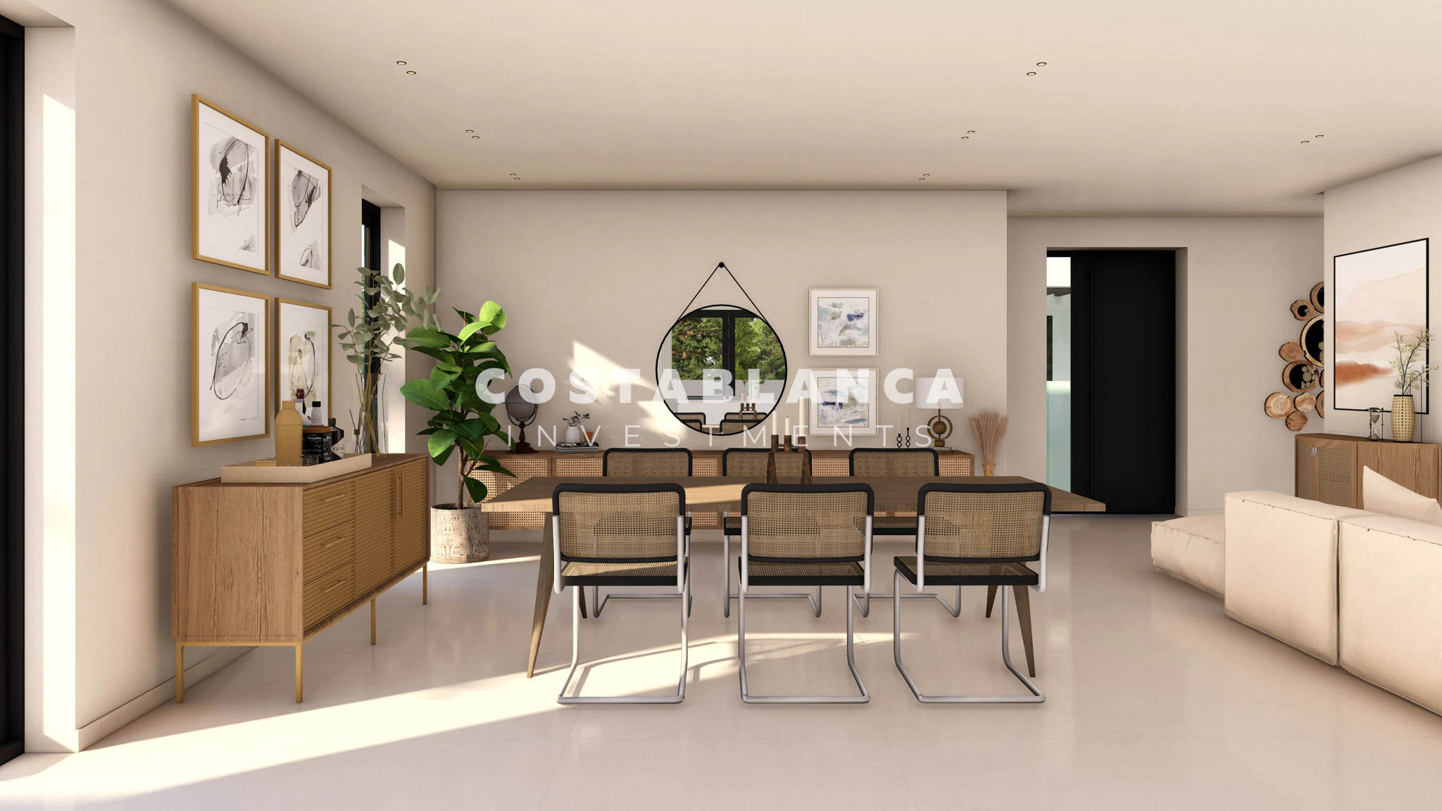 Contemporary Mediterranean Villas with Rooftop Solarium for sale in Finestrat