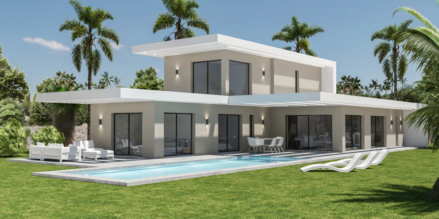 Villa moderne avec vue sur la mer et les montagnes à vendre à Jávea