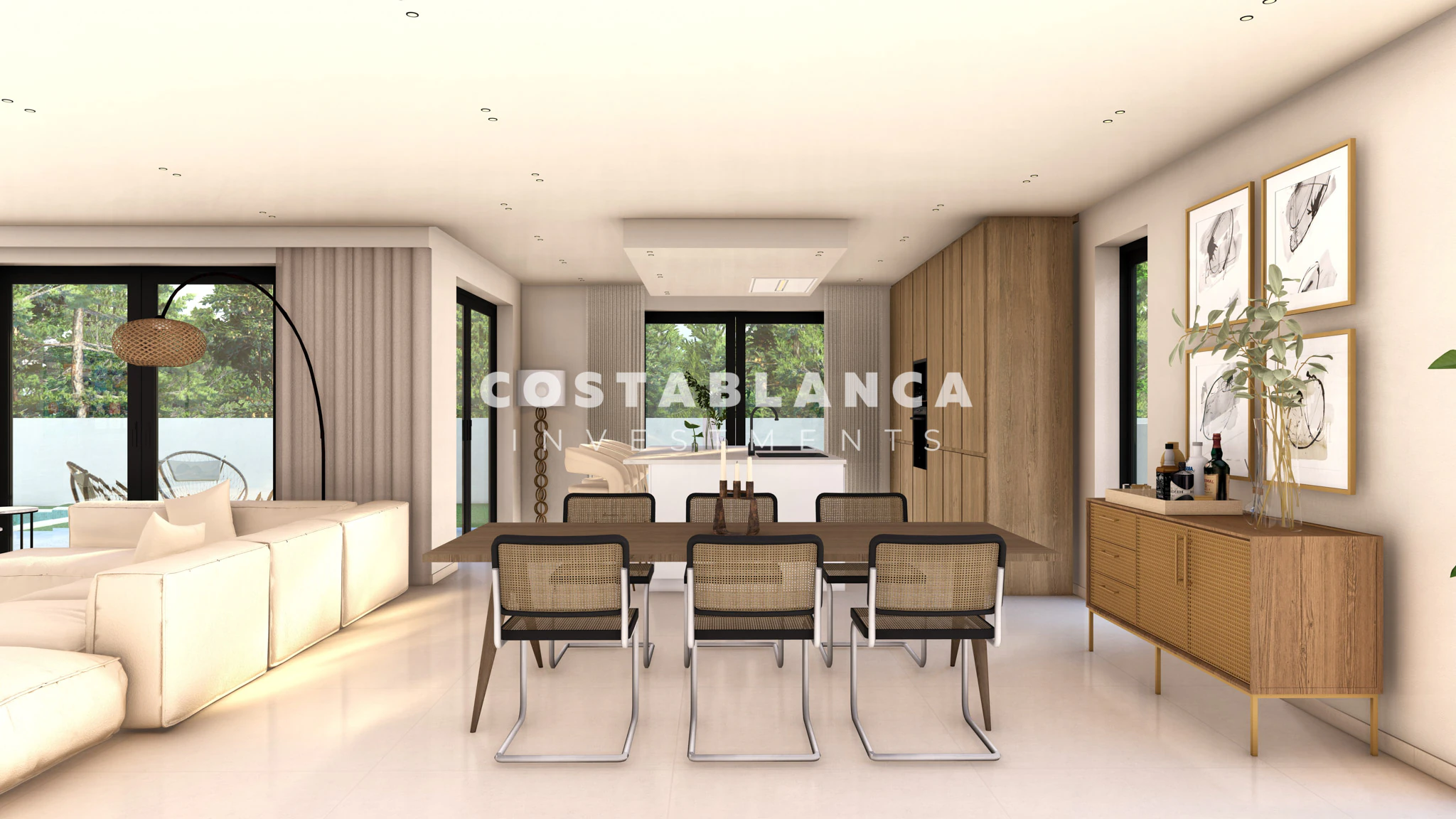 Contemporary Mediterranean Villas with Rooftop Solarium for sale in Finestrat
