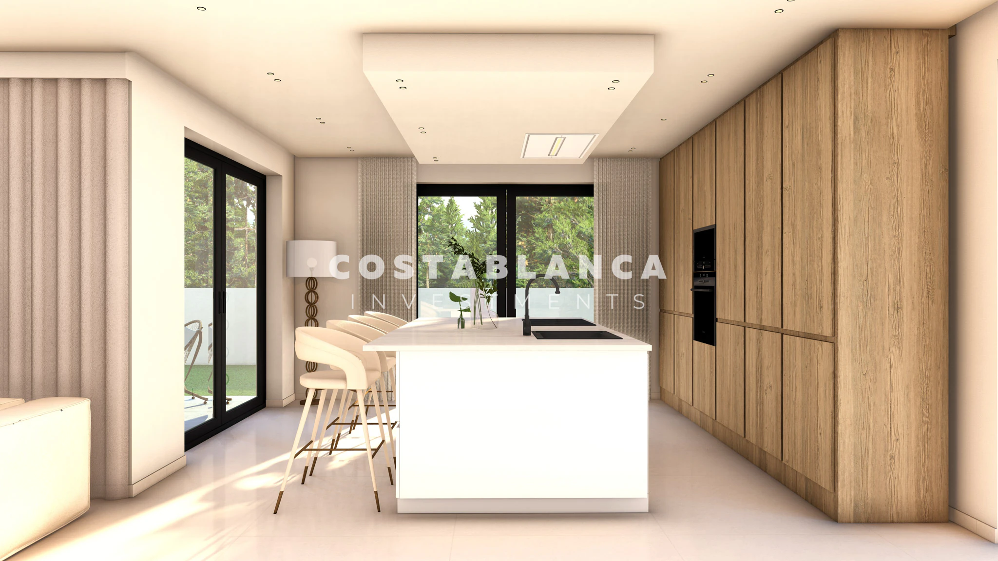 Contemporary Mediterranean Villas with Rooftop Solarium for sale in Finestrat
