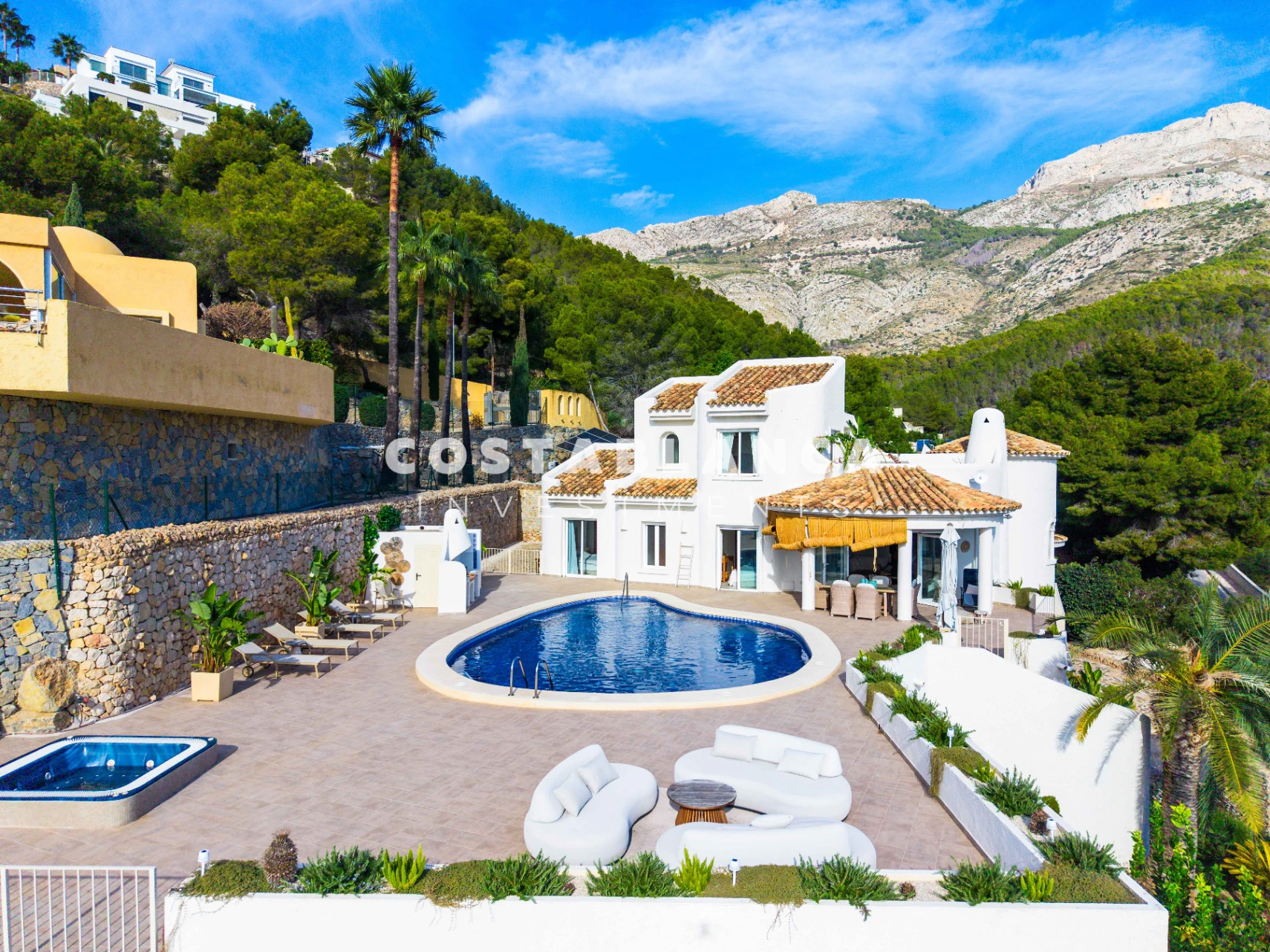 Ibiza Style Villa with Panoramic Views over Altea Bay and the Mediterranean Sea