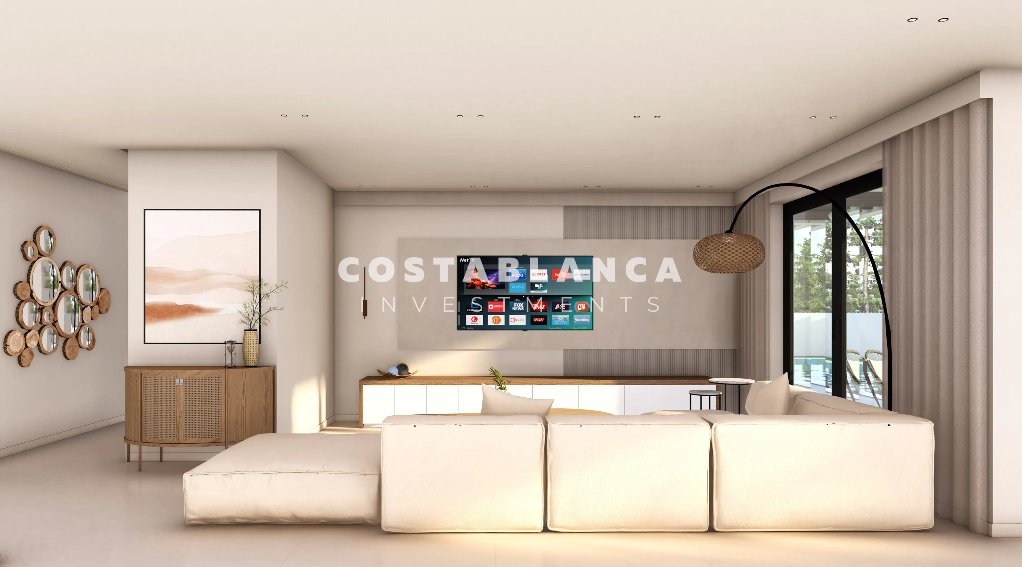 Contemporary Mediterranean Villas with Rooftop Solarium for sale in Finestrat
